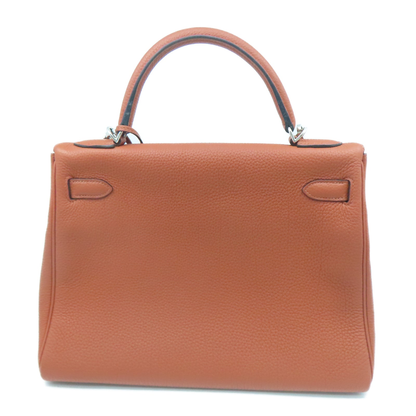 HERMES 【激減優惠】Togo皮革Kelly 32銀扣手挽袋啡色