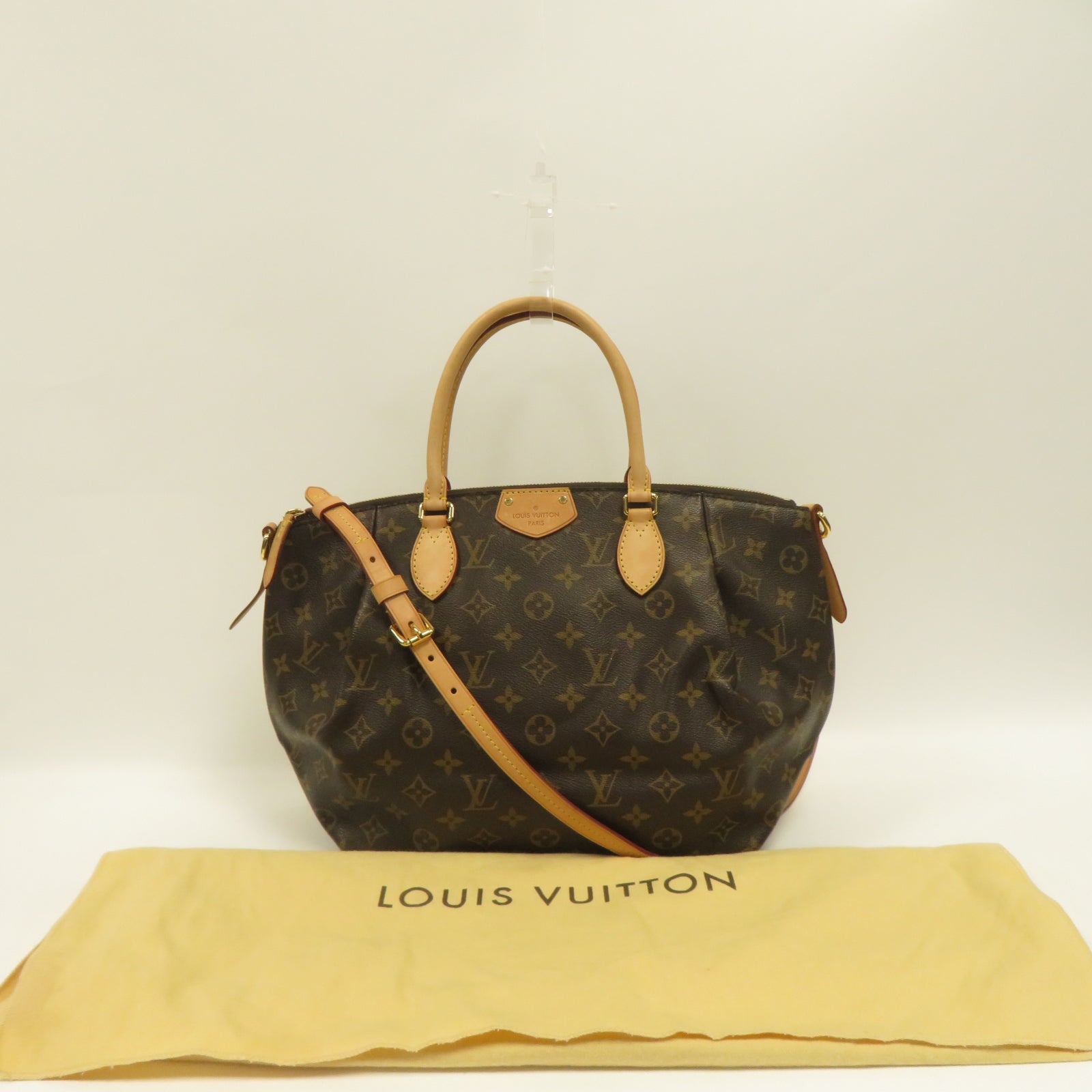 LOUIS VUITTON Monogram Turenne MM金扣手挽肩背兩用袋啡色