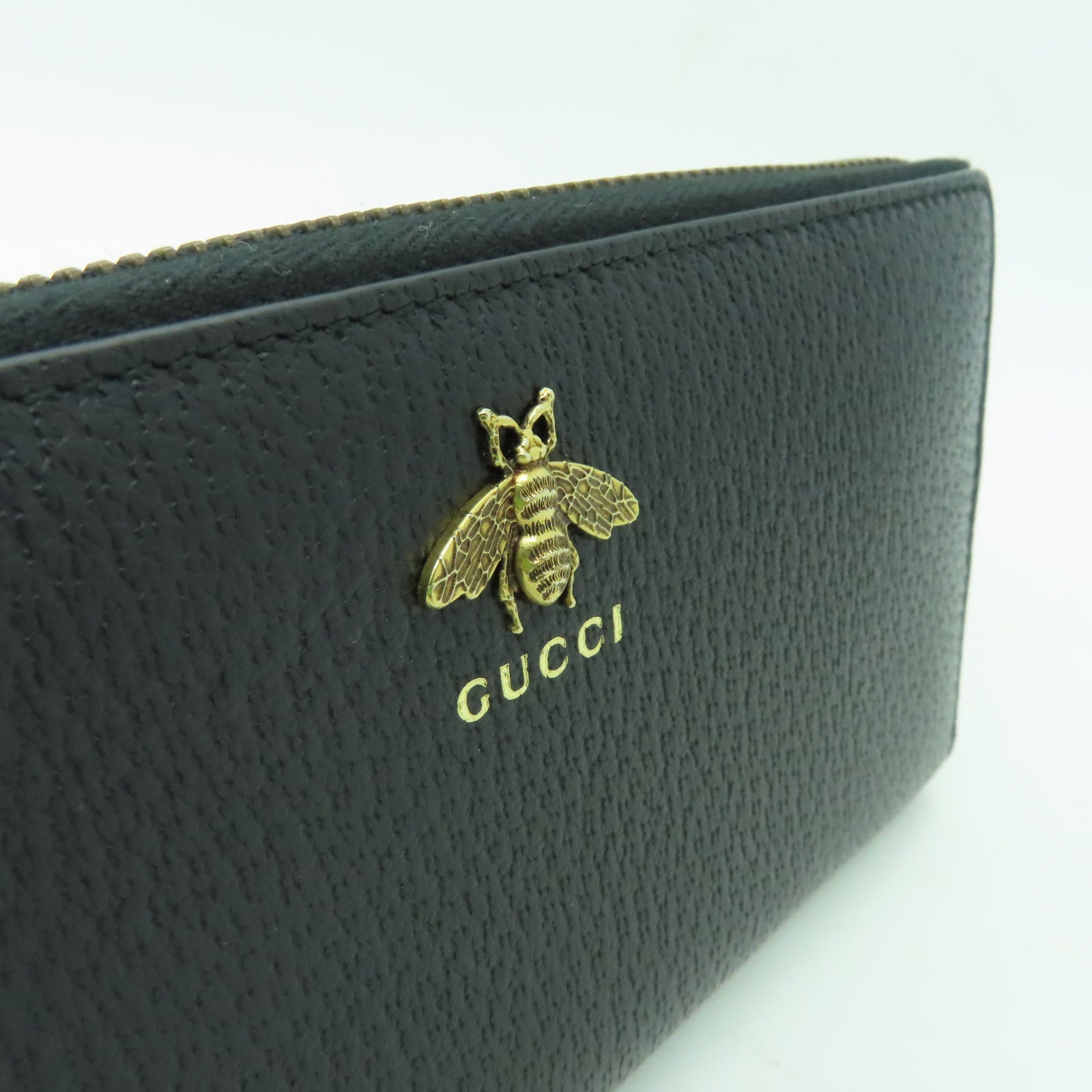 GUCCI 牛皮皮革Long Wallet金扣長錢包黑色