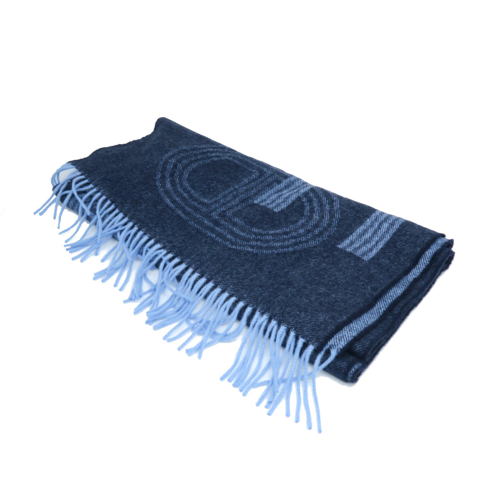 HERMES Wool Scarf Blue