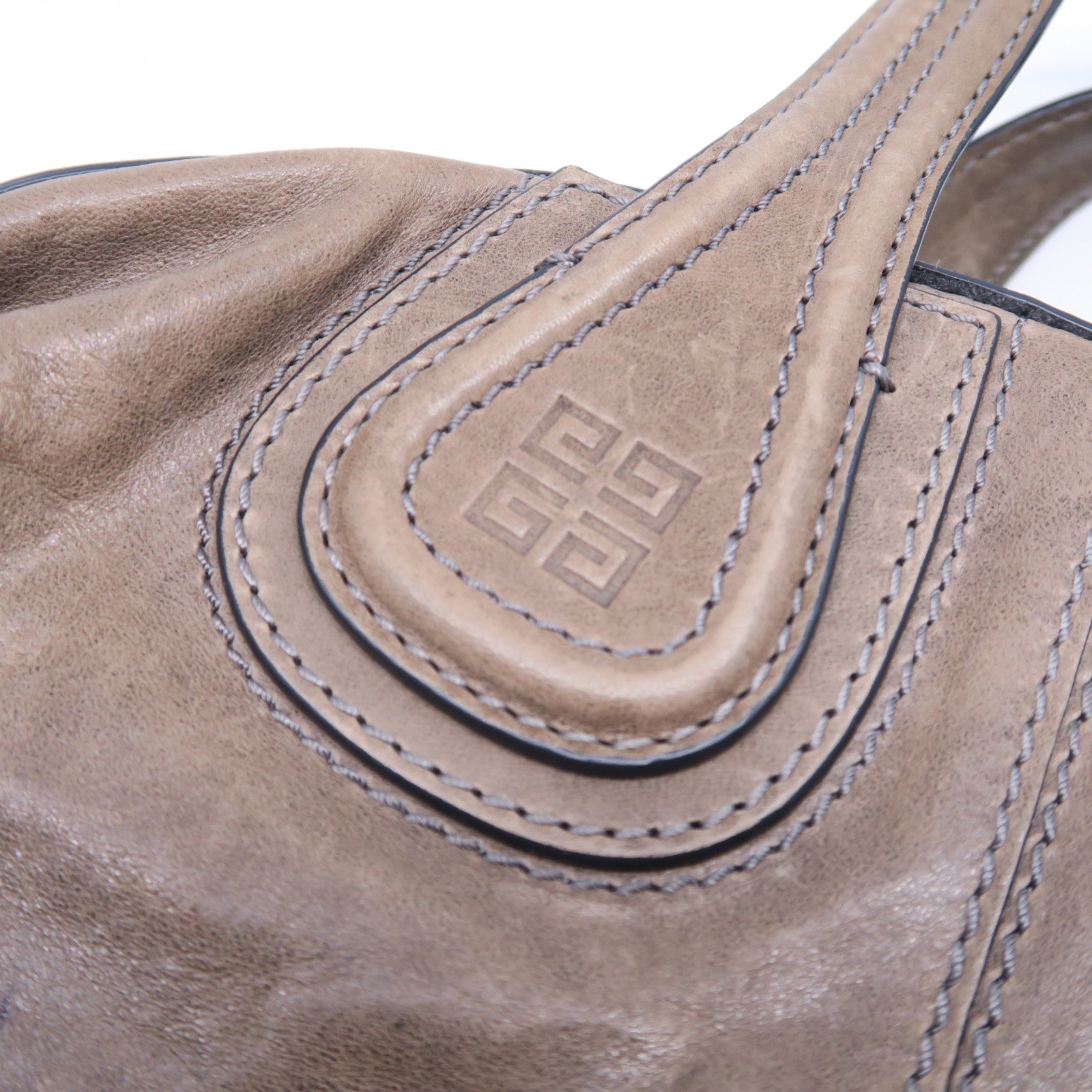 GIVENCHY 牛皮皮革2 Way Shoulder Bag金扣手挽肩背兩用袋啡色