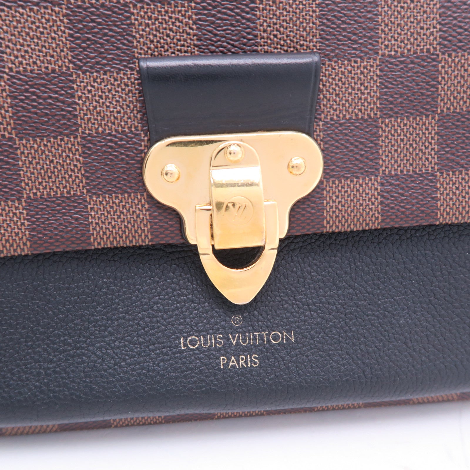 LOUIS VUITTON Damier Vavin PM金扣鏈帶手挽肩背兩用袋啡色