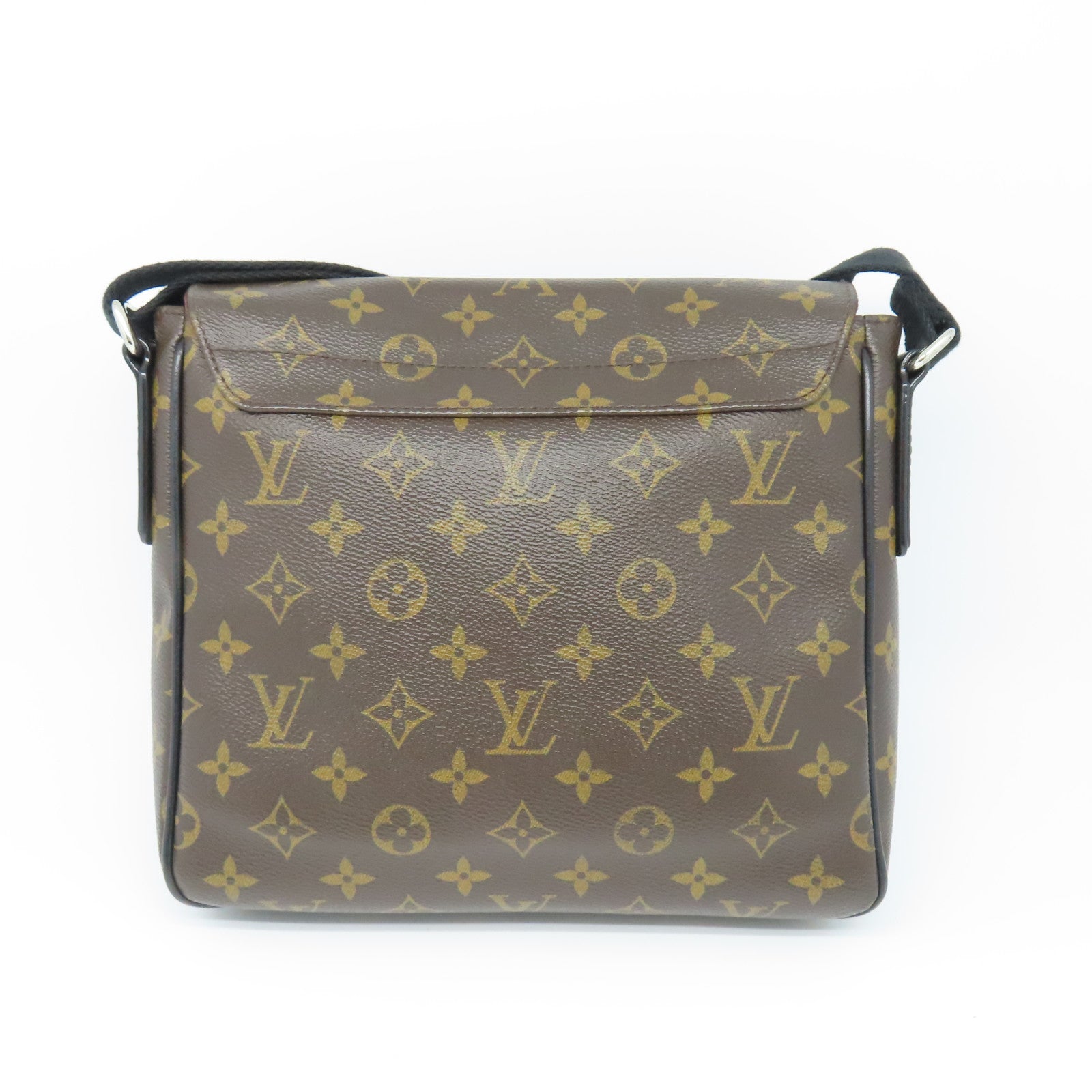 LOUIS VUITTON Monogram District PM Silver Buckle Shoulder Bag Brown/Black