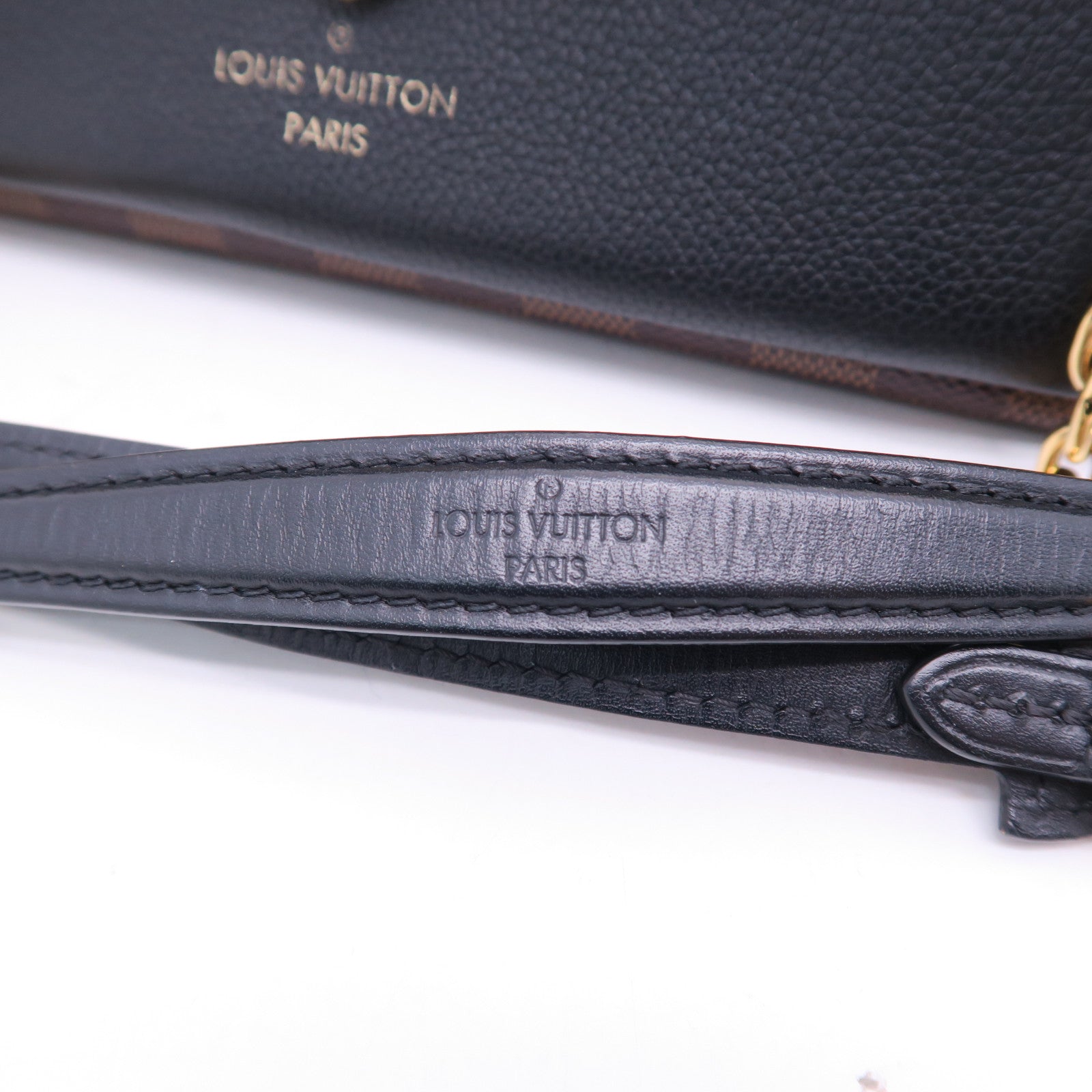 LOUIS VUITTON Damier Vavin PM金扣鏈帶手挽肩背兩用袋啡色
