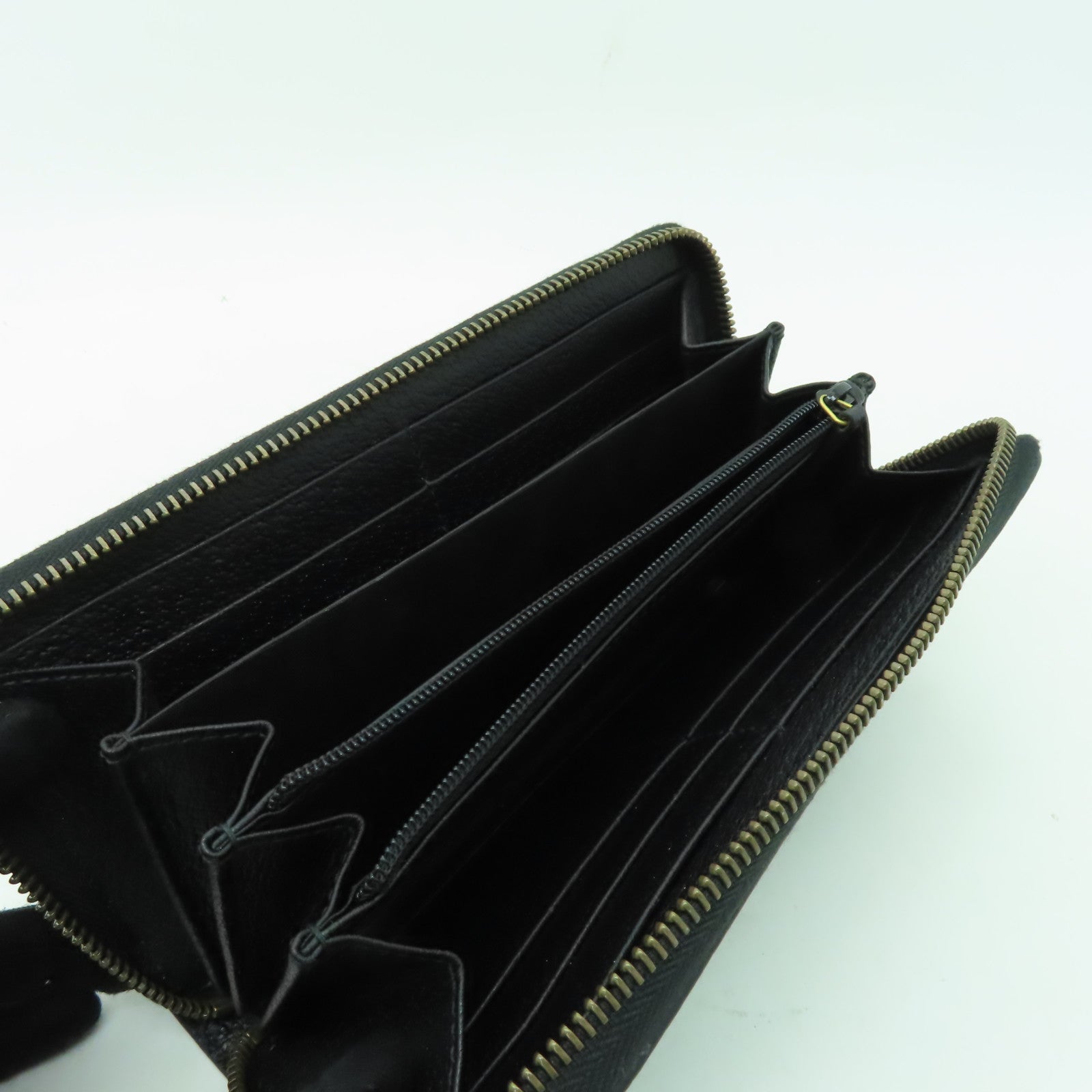 GUCCI 牛皮皮革Long Wallet金扣長錢包黑色