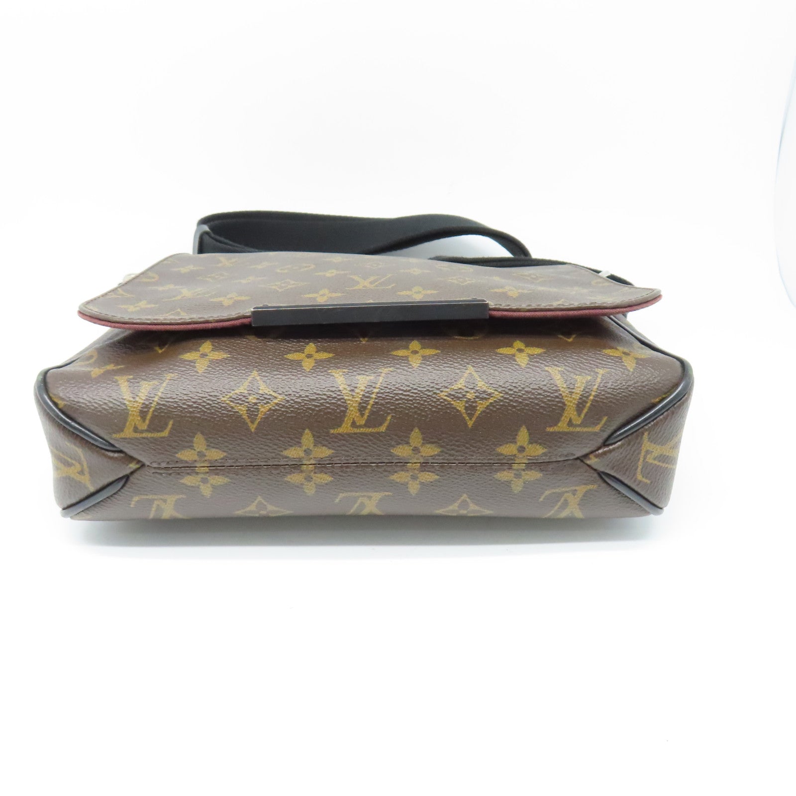 LOUIS VUITTON Monogram District PM Silver Buckle Shoulder Bag Brown/Black