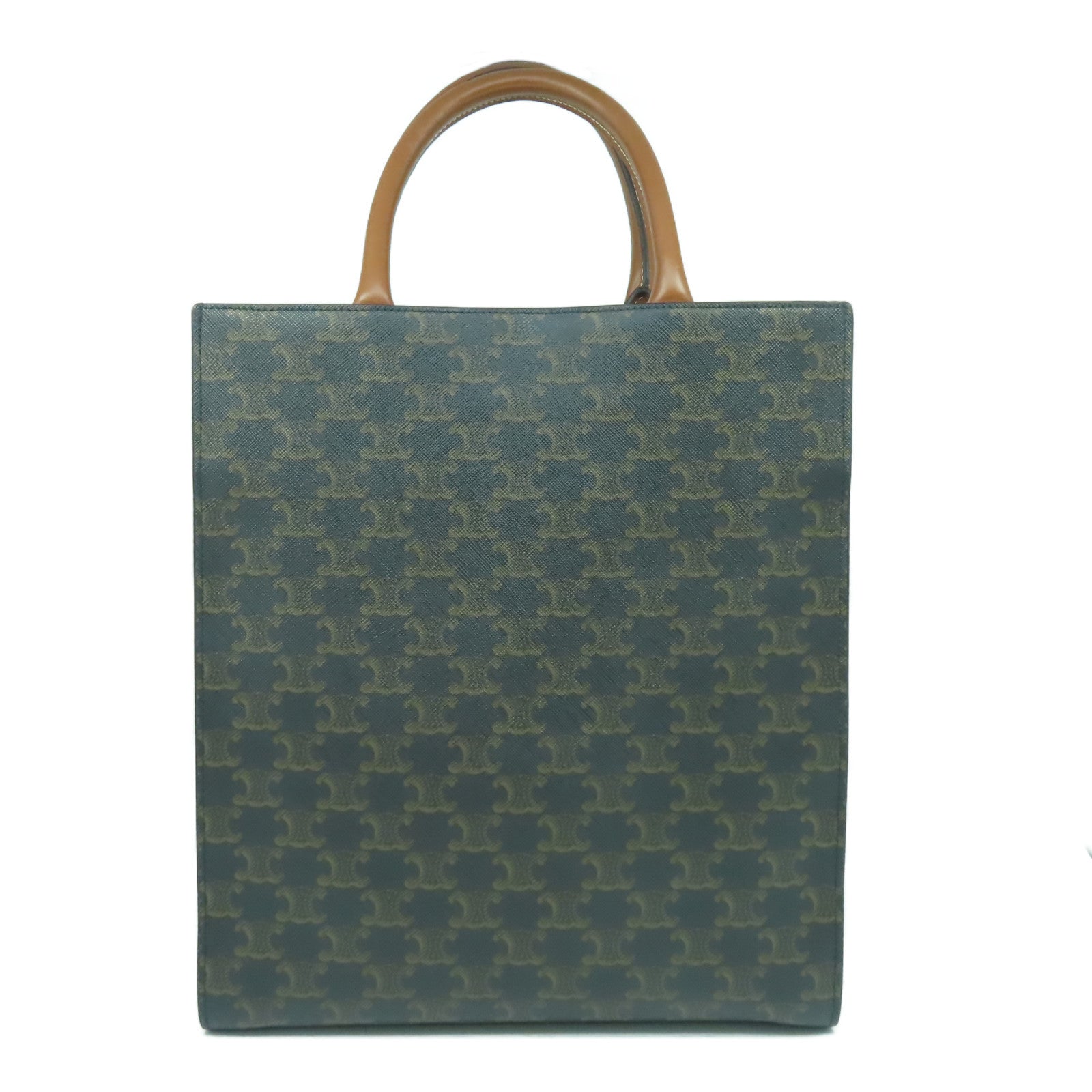 CELINE 塗層帆布Small Triomphe Cabas金扣手挽肩背兩用袋啡色