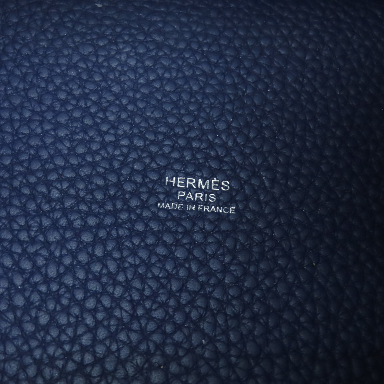 HERMES Taurillon Clemence皮革Picotin PM銀扣手挽袋風暴藍色