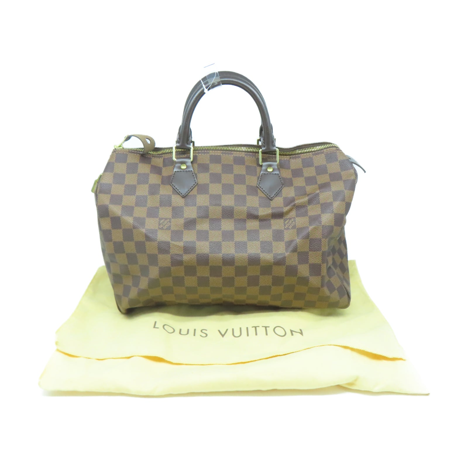 LOUIS VUITTON 【激減優惠】Damier Speedy 35金扣手挽袋棕色