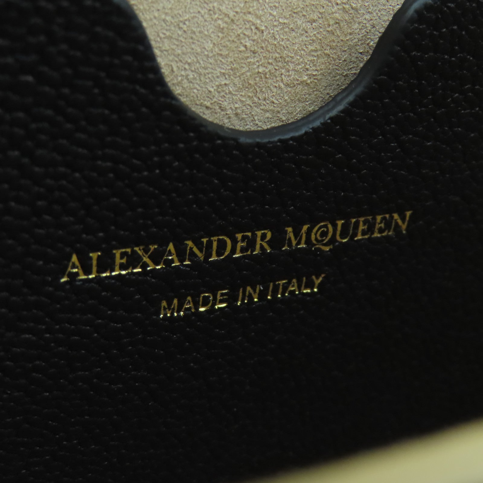 SELECTION Leather Alexander McQueen Gold Buckle Shoulder Bag Black