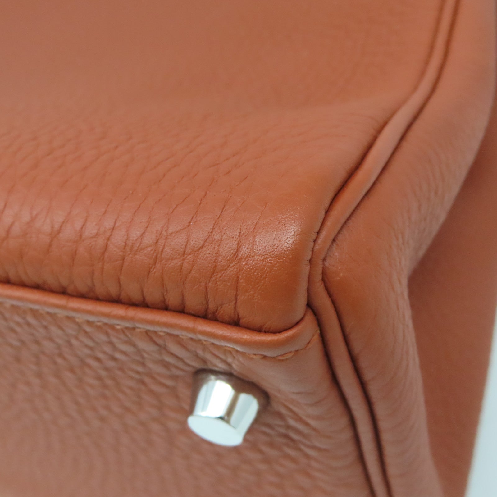 HERMES 【激減優惠】Togo皮革Kelly 32銀扣手挽袋啡色