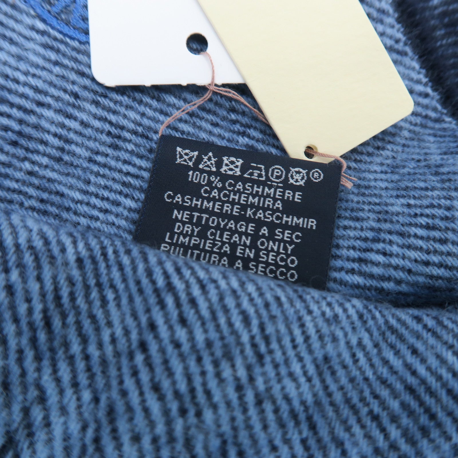 HERMES Wool Scarf Blue