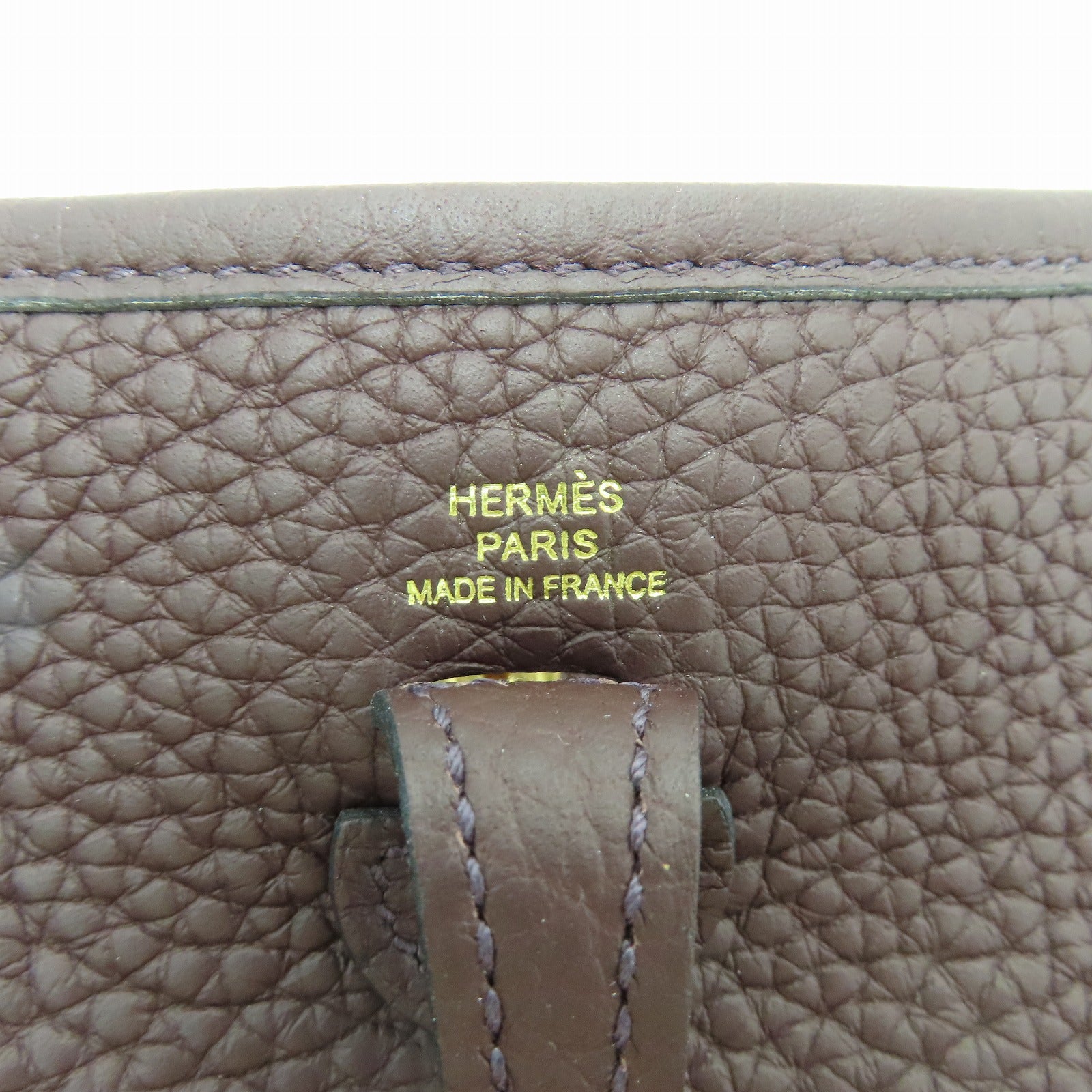 HERMES Clemence皮革Evelyne TPM金扣肩背袋啡色