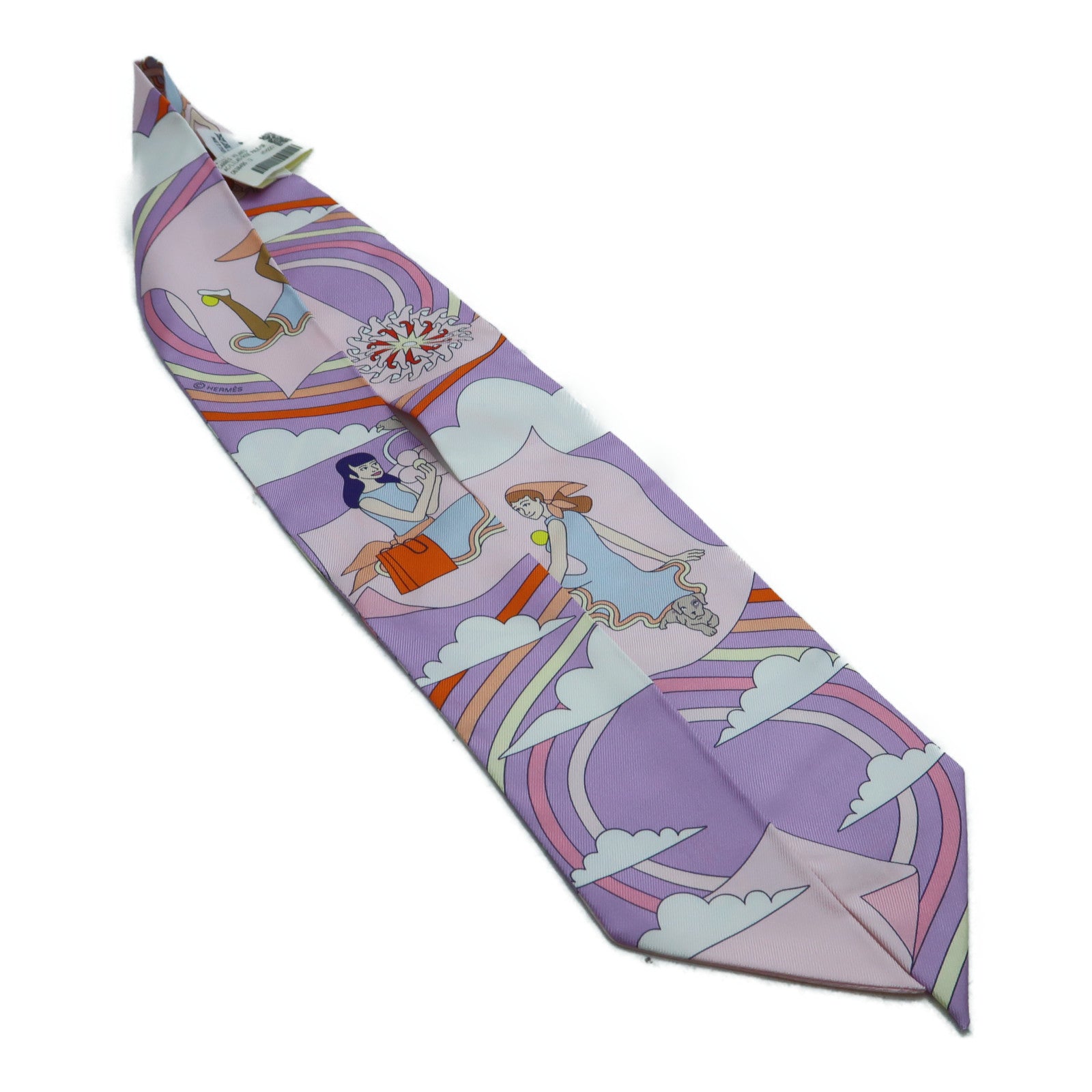 HERMES 絲質Twilly絲巾彩色
