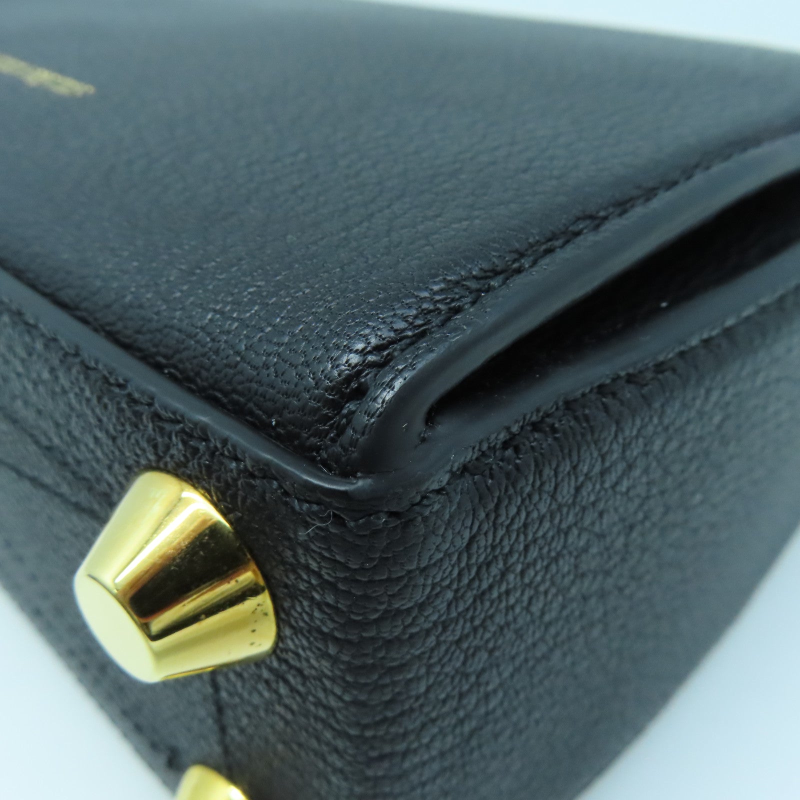SELECTION Leather Alexander McQueen Gold Buckle Shoulder Bag Black