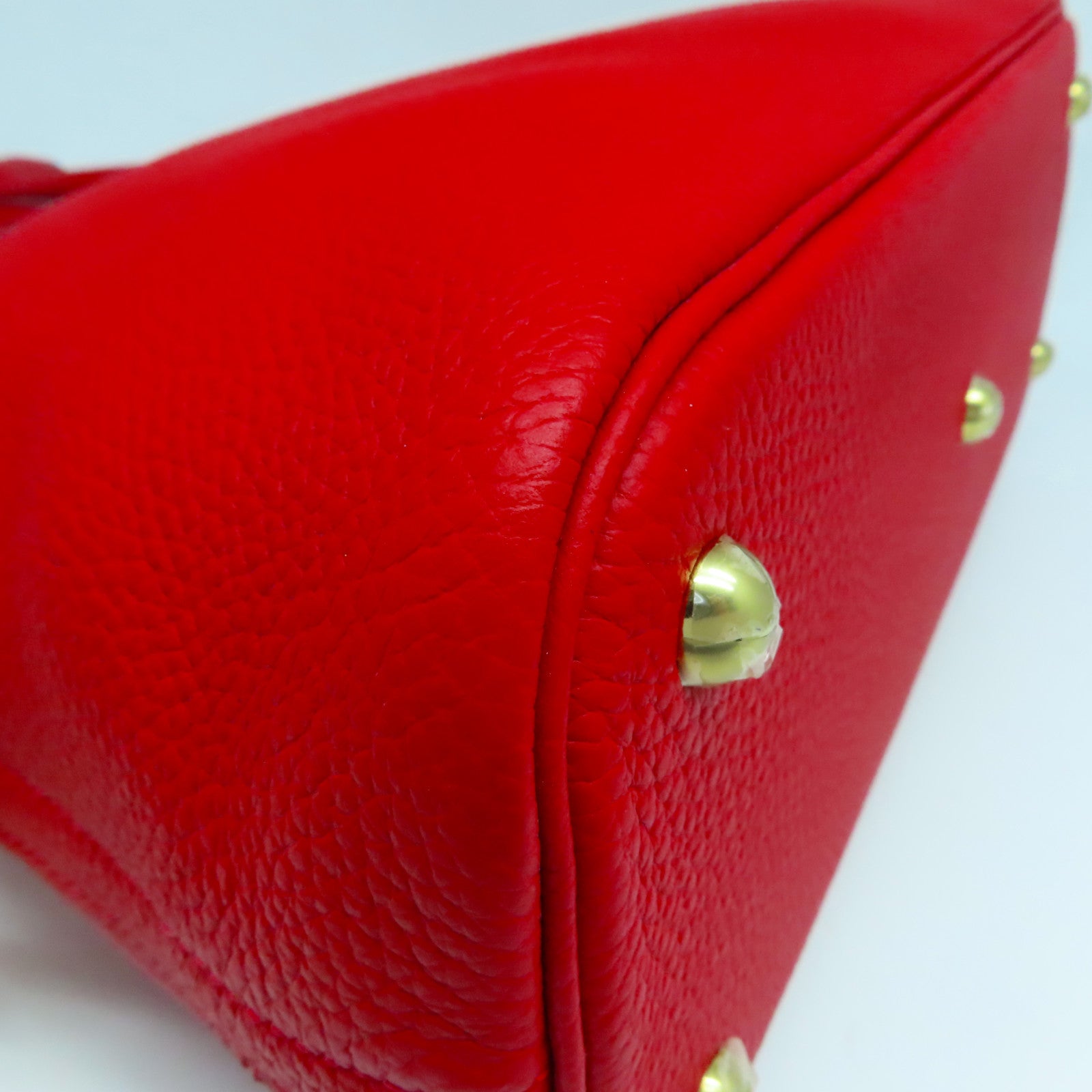 HERMES Clemence皮革Bolide 31金扣手挽肩背兩用袋紅色
