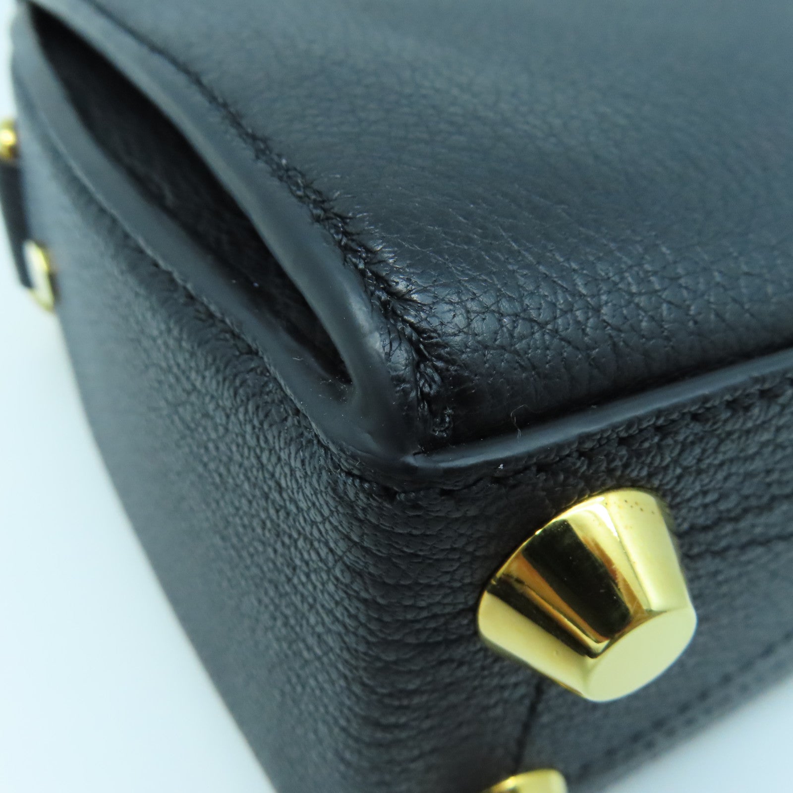 SELECTION Leather Alexander McQueen Gold Buckle Shoulder Bag Black