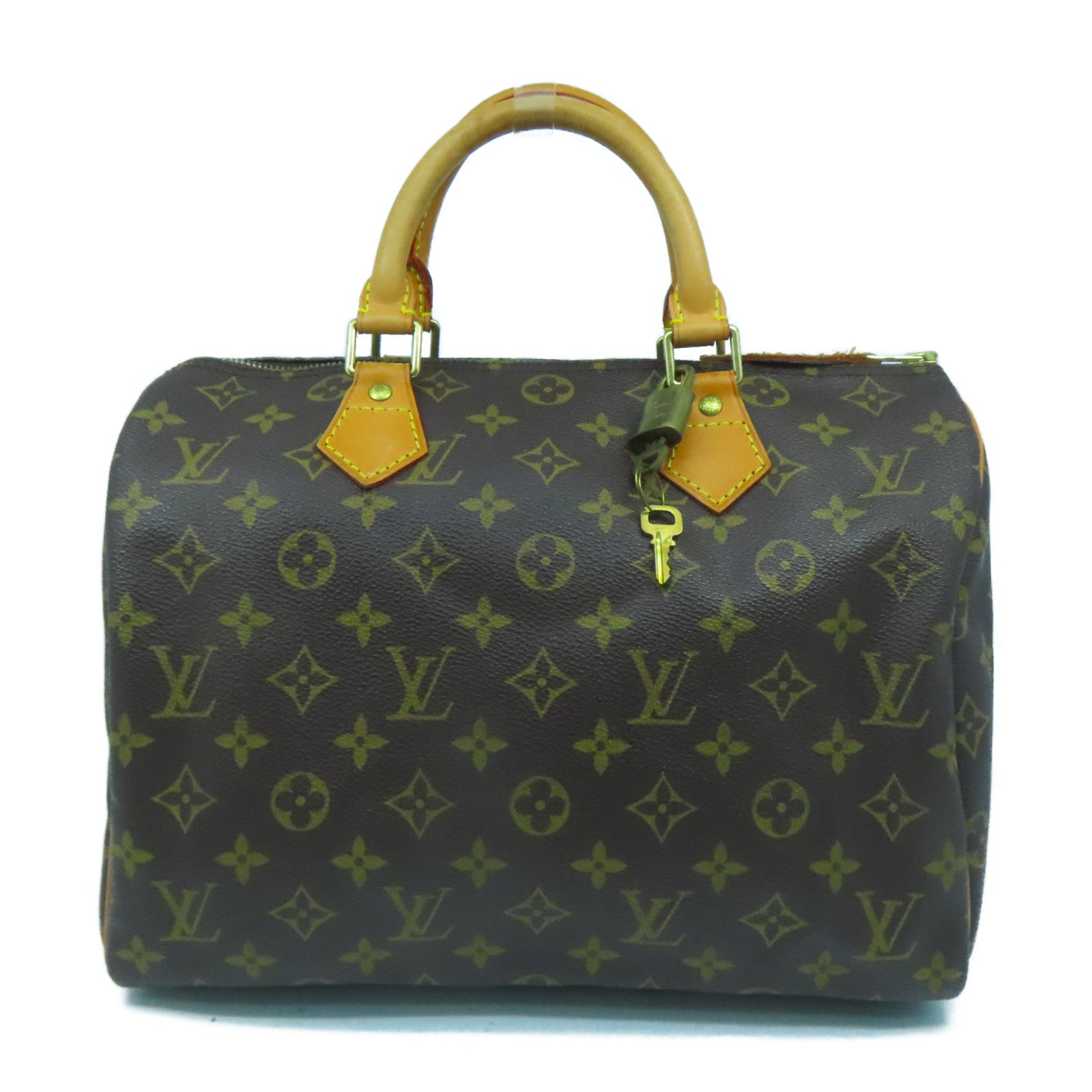 LOUIS VUITTON Monogram Speedy 30金扣手挽袋啡色