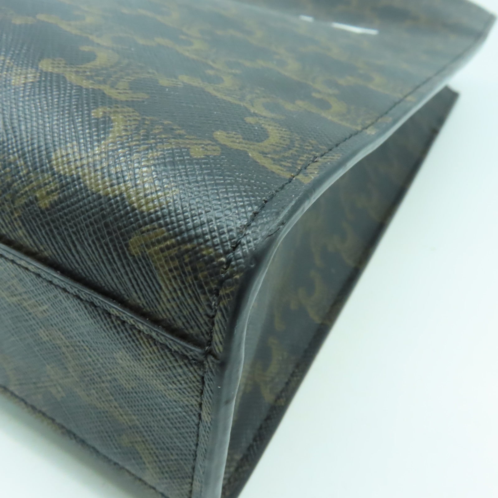 CELINE 塗層帆布Small Triomphe Cabas金扣手挽肩背兩用袋啡色
