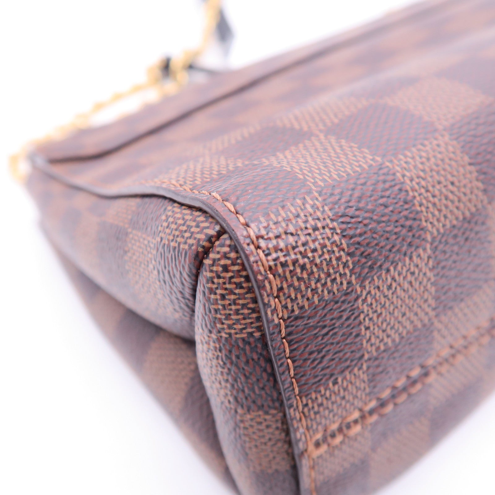 LOUIS VUITTON Damier Vavin PM金扣鏈帶手挽肩背兩用袋啡色