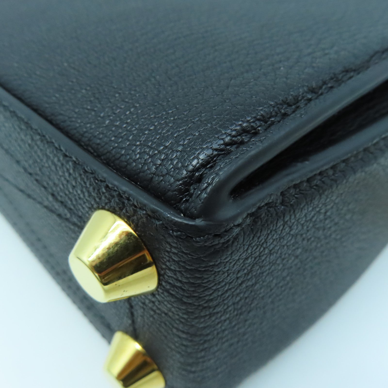 SELECTION Leather Alexander McQueen Gold Buckle Shoulder Bag Black