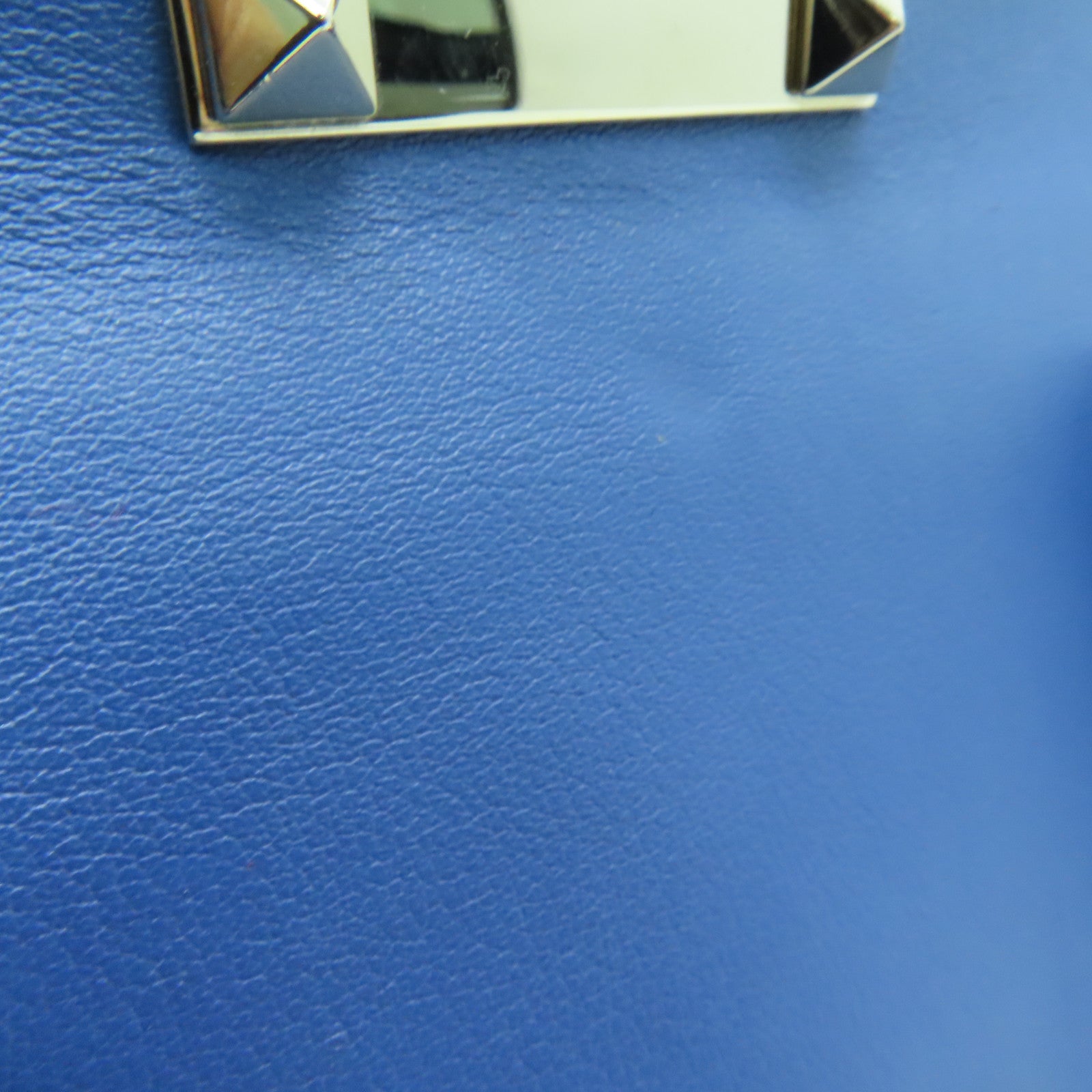 Valentino 牛皮皮革2Way Shoulder金扣手挽肩背两用袋蓝色