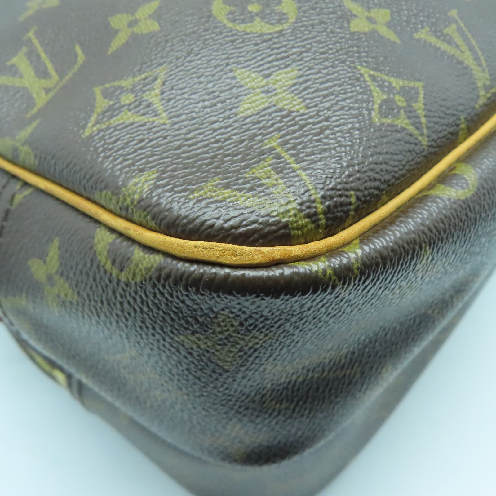 LOUIS VUITTON Monogram Reporter PM金扣肩背袋啡色