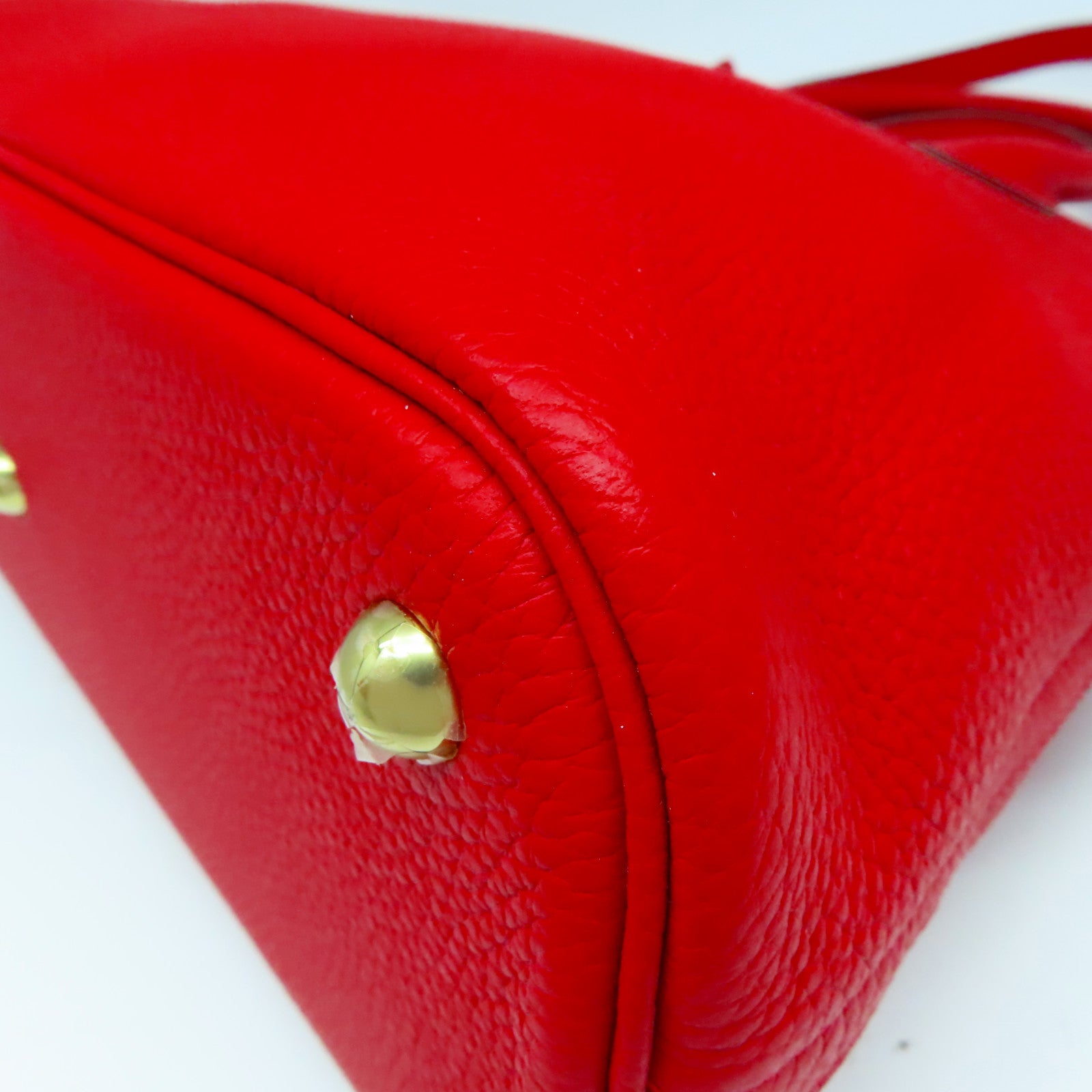 HERMES Clemence皮革Bolide 31金扣手挽肩背兩用袋紅色