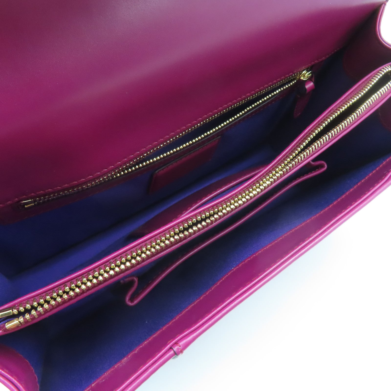BVLGARI Cowhide Leather Serpenti Gold Buckle Chain Shoulder Bag Purple