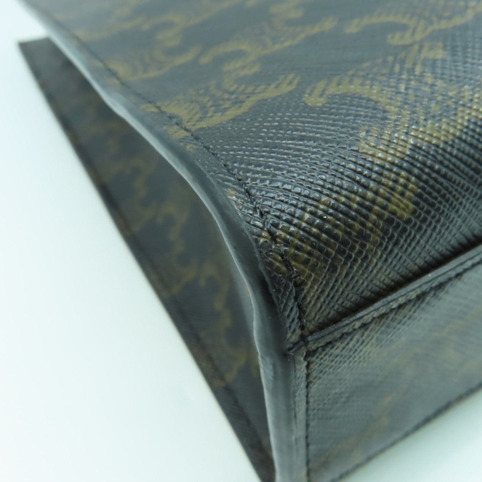CELINE 塗層帆布Small Triomphe Cabas金扣手挽肩背兩用袋啡色