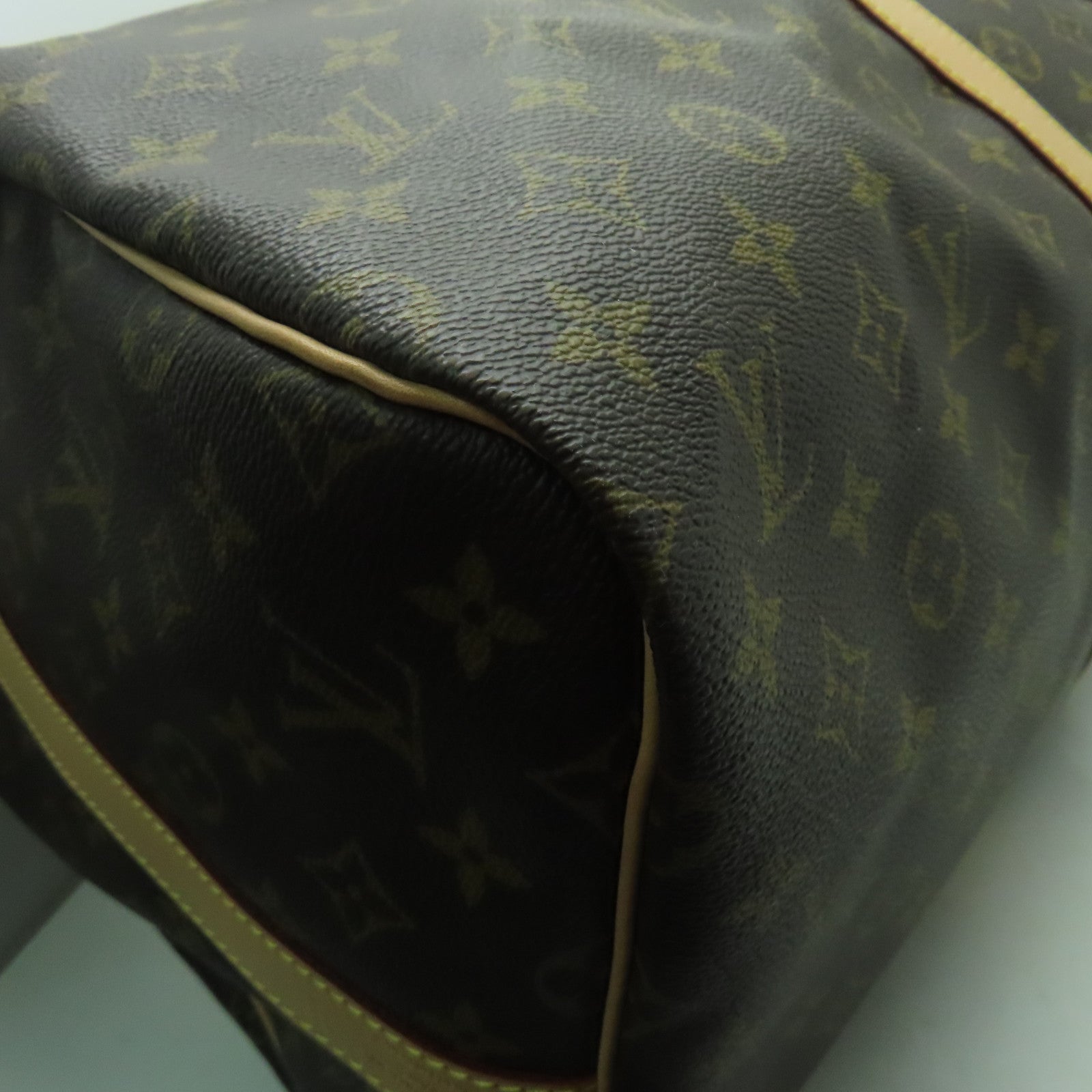 LOUIS VUITTON Monogram Keepall 55金扣手挽肩背兩用袋啡色
