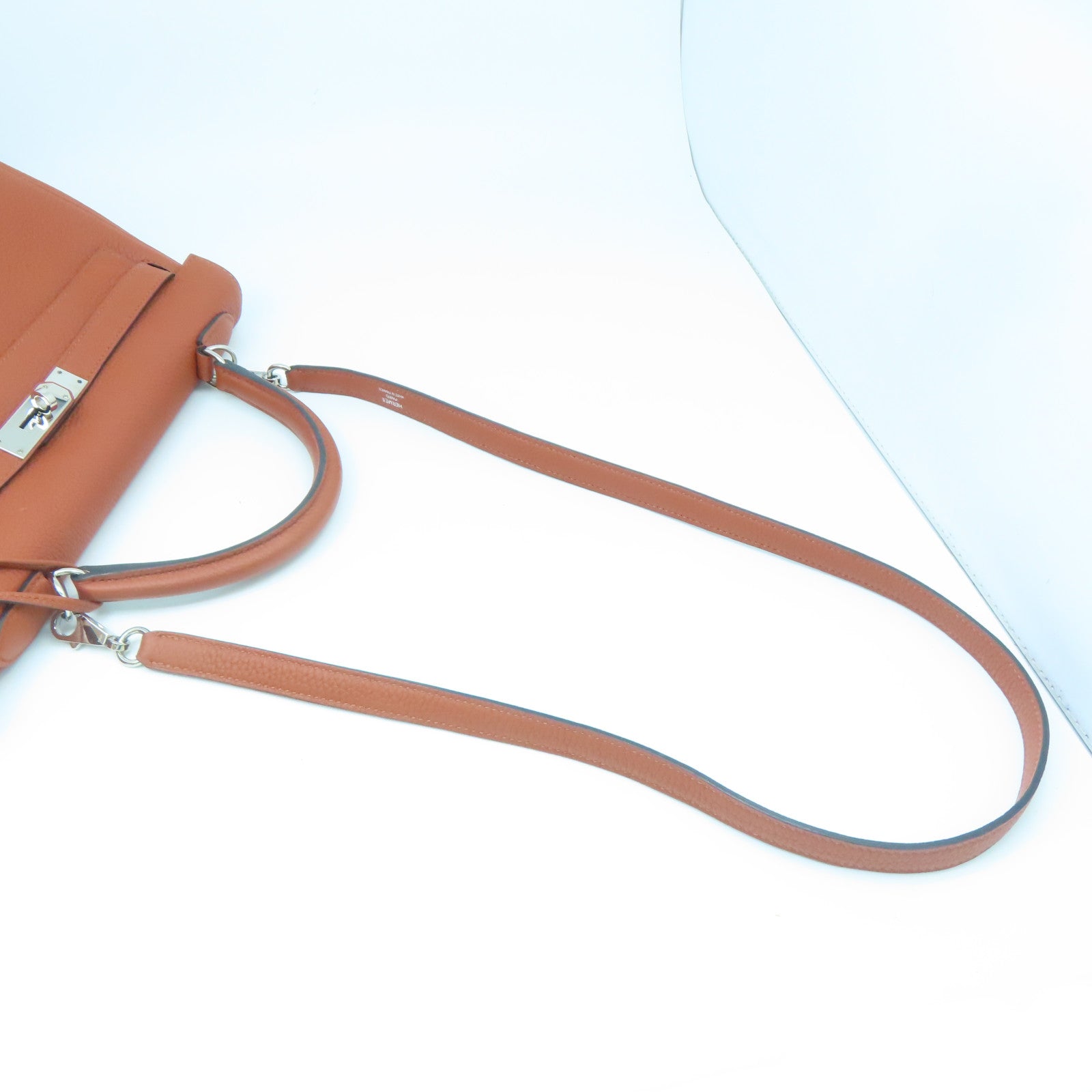 HERMES 【激減優惠】Togo皮革Kelly 32銀扣手挽袋啡色