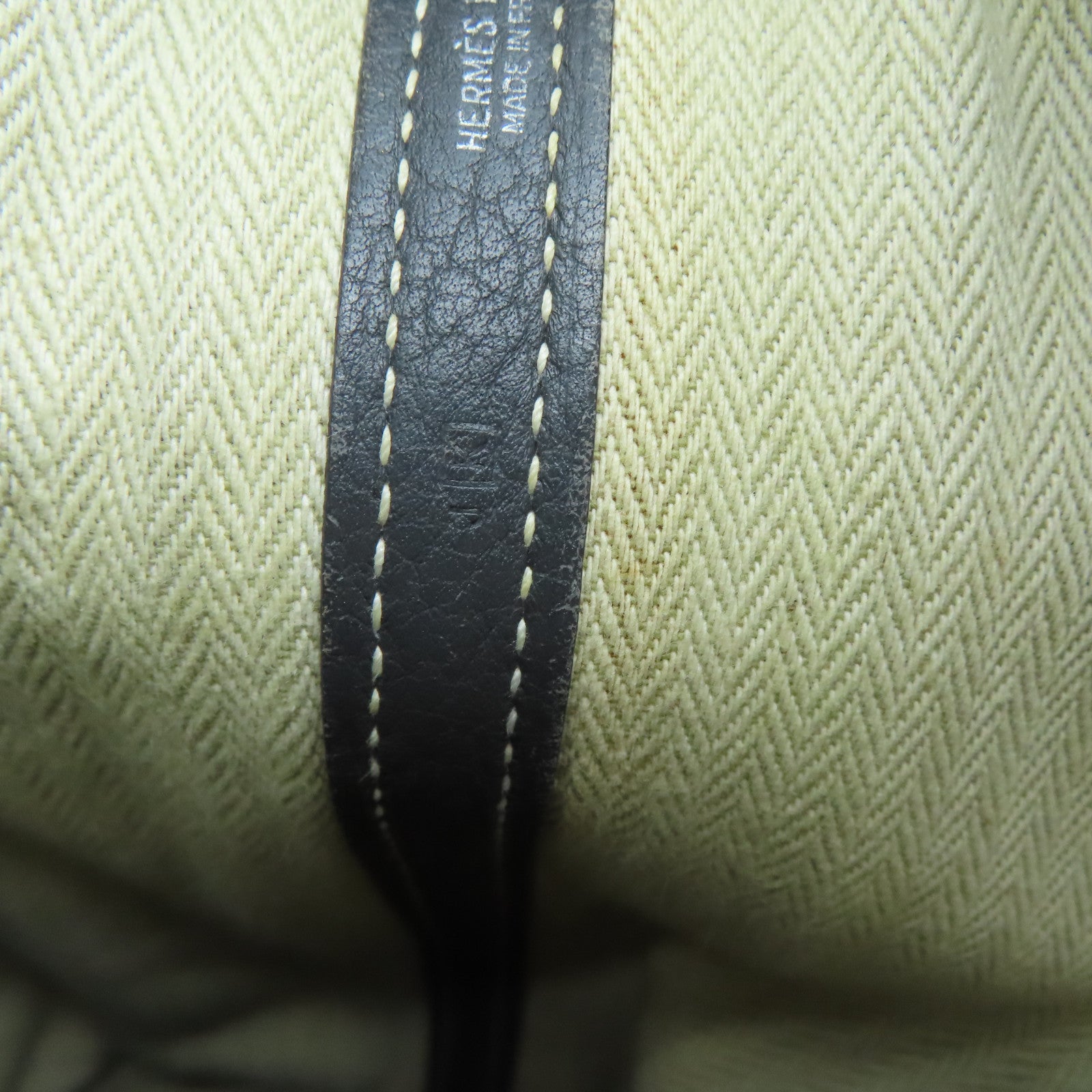 HERMES Negonda皮革Garden Party PM銀扣手挽袋灰色