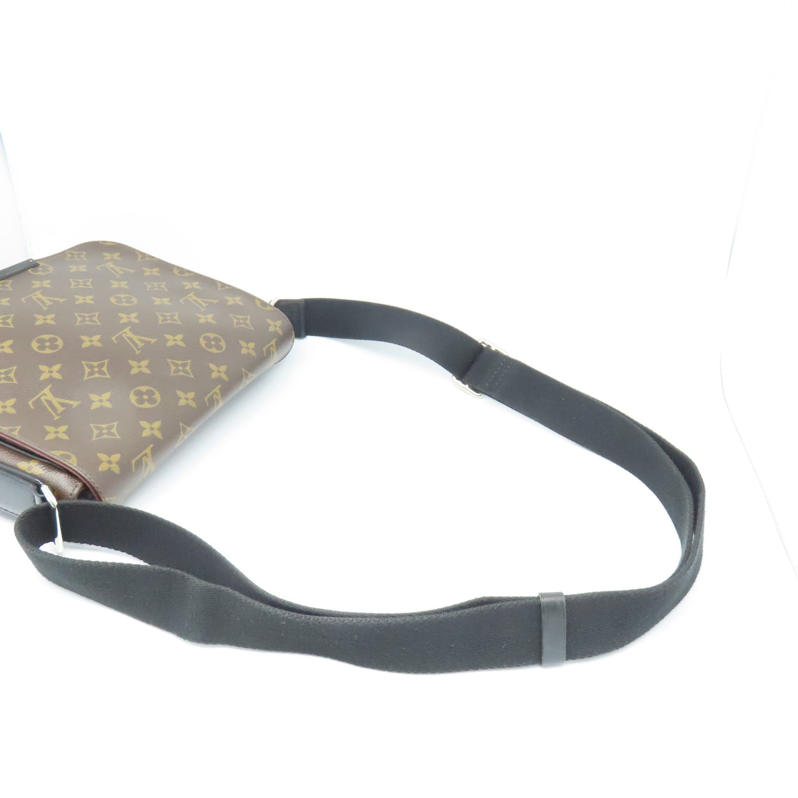 LOUIS VUITTON Monogram District PM Silver Buckle Shoulder Bag Brown/Black