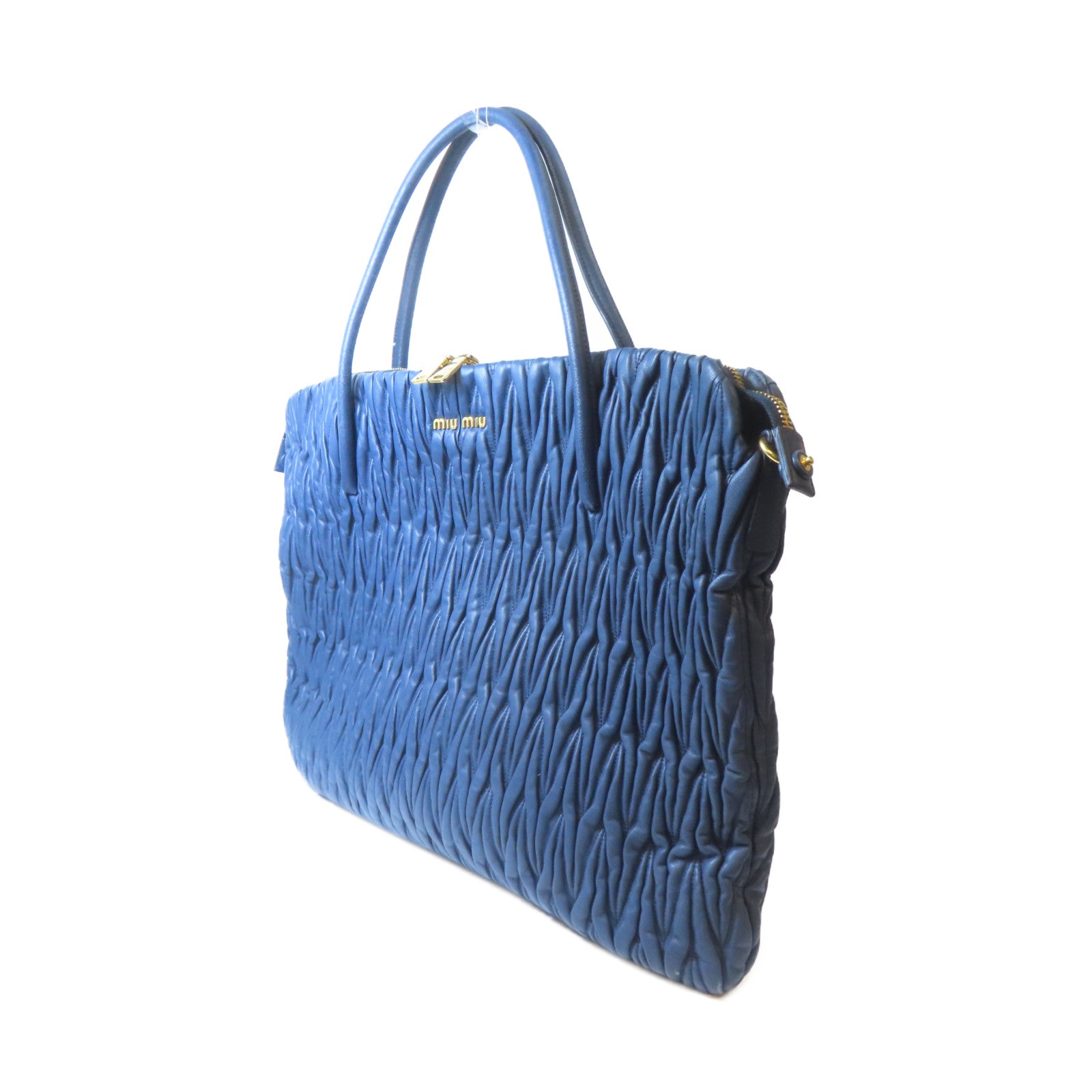 Miu Miu 羊皮皮革Shoulder Bag金扣肩背袋藍色