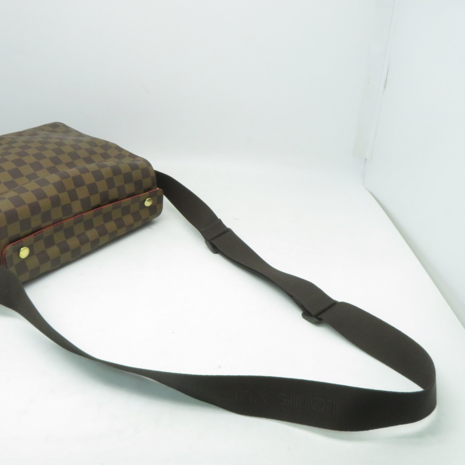 LOUIS VUITTON Damier Ebene Naviglio金扣肩背袋啡色