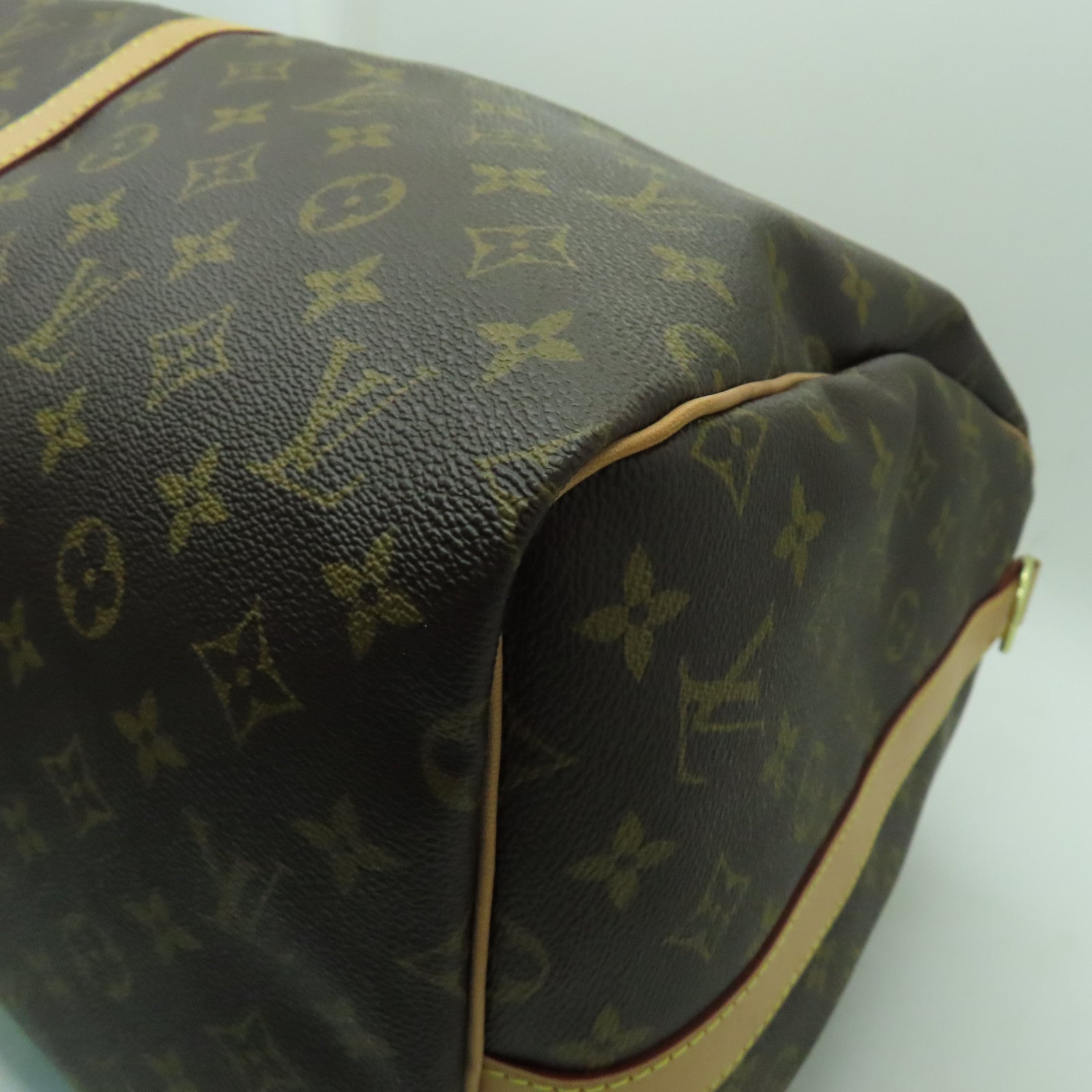 LOUIS VUITTON Monogram Keepall 55金扣手挽肩背兩用袋啡色