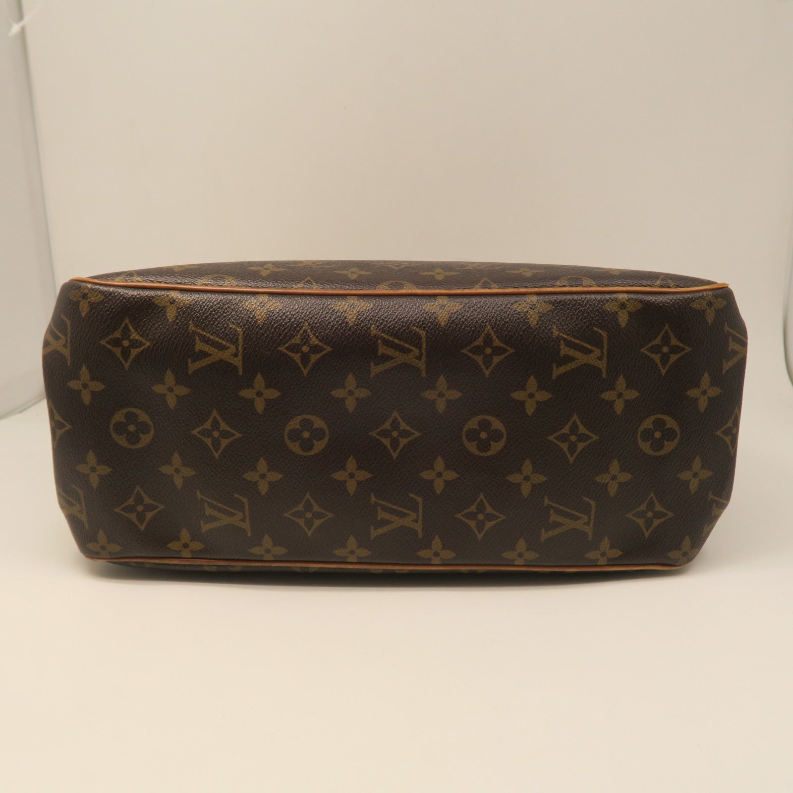 LOUIS VUITTON Monogram Batignolles Vertical Gold Buckle Handle Bag Brown