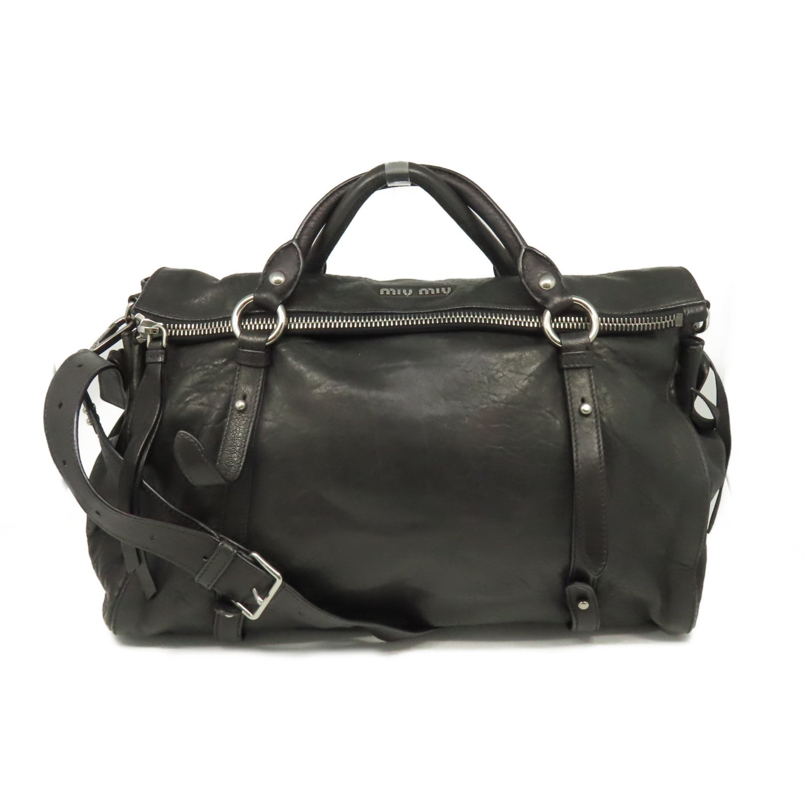 Miu Miu 羊皮皮革2Way Shoulder Bag手挽肩背兩用袋黑色