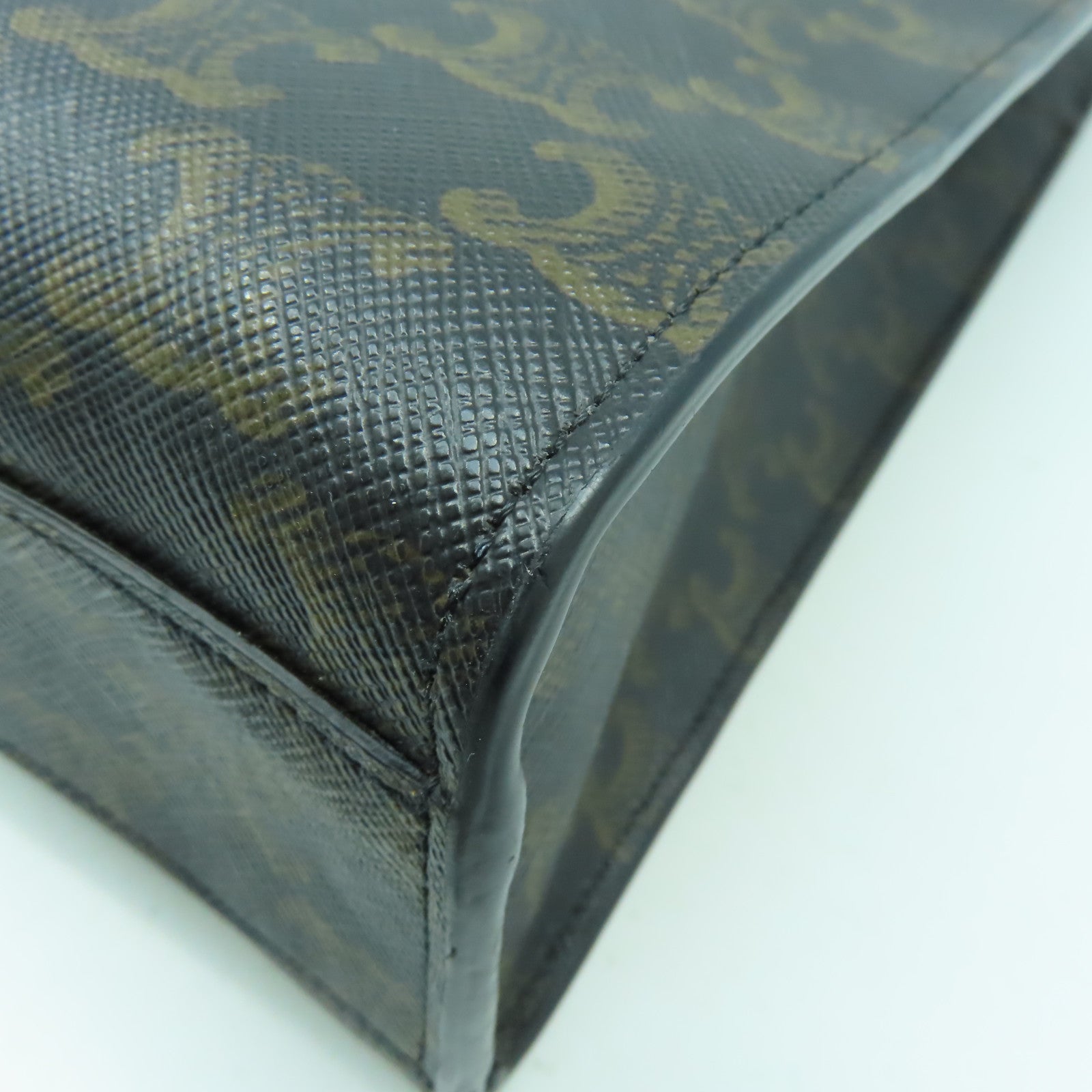 CELINE 塗層帆布Small Triomphe Cabas金扣手挽肩背兩用袋啡色