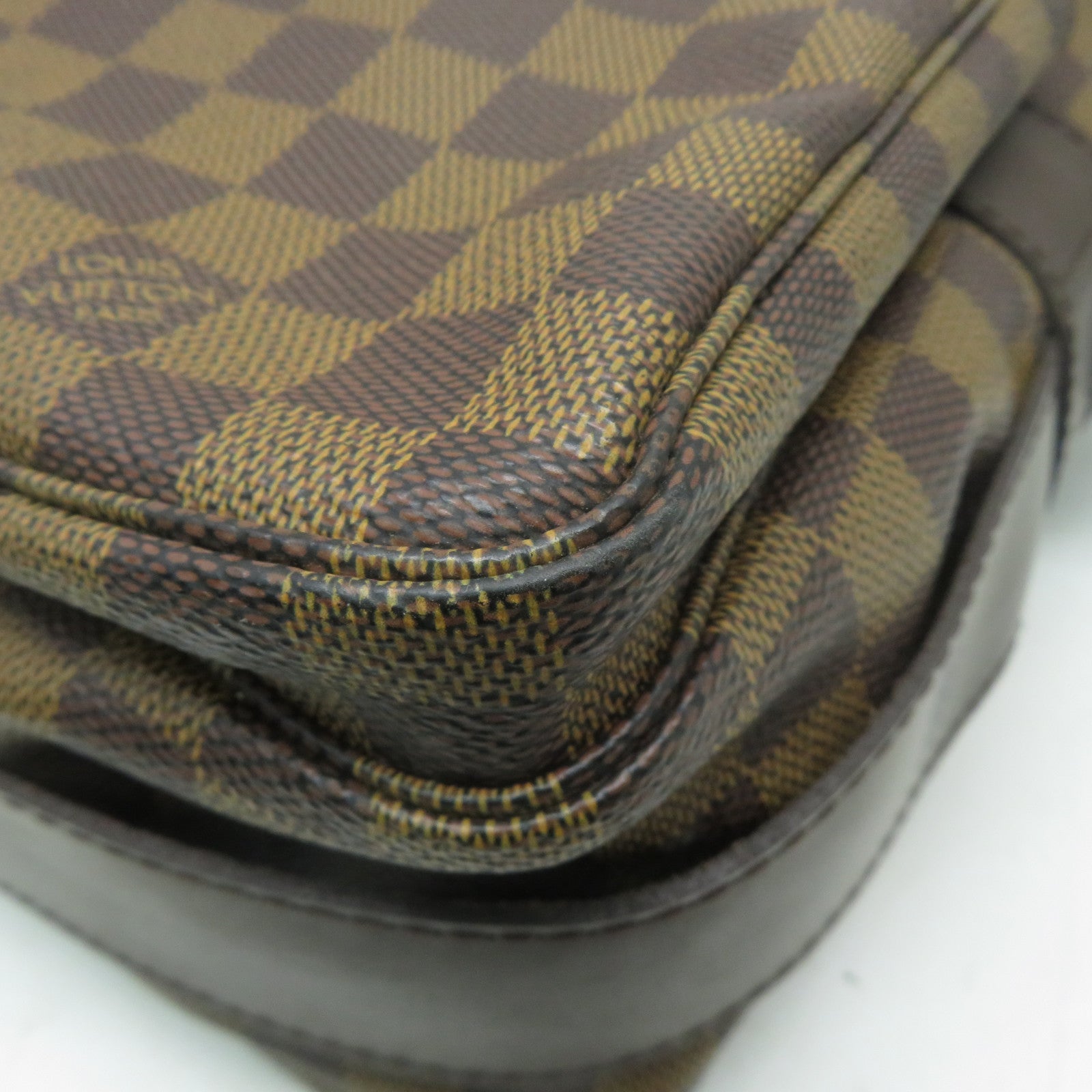 LOUIS VUITTON Damier Ebene Naviglio金扣肩背袋啡色