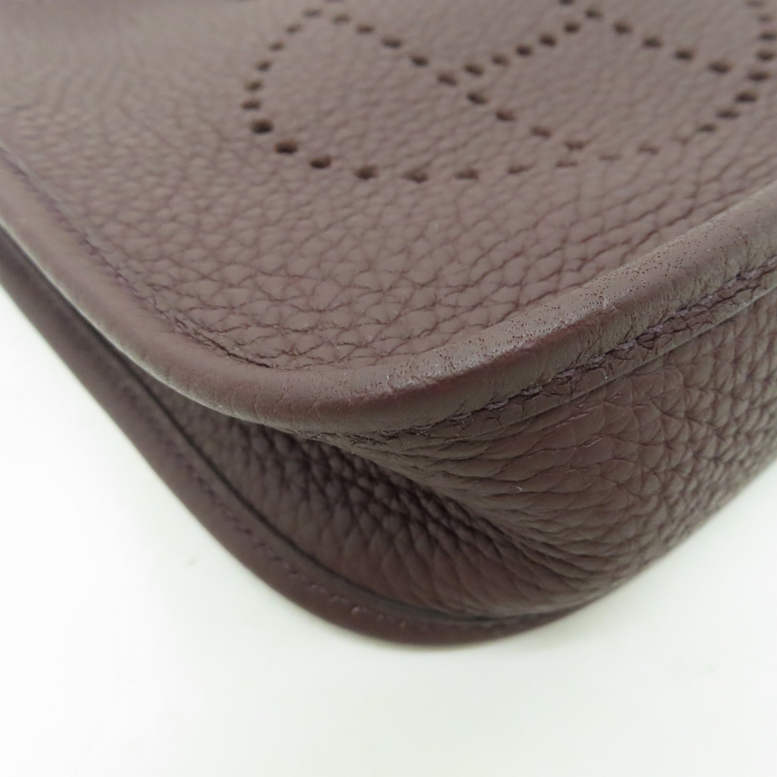 HERMES Clemence皮革Evelyne TPM金扣肩背袋啡色
