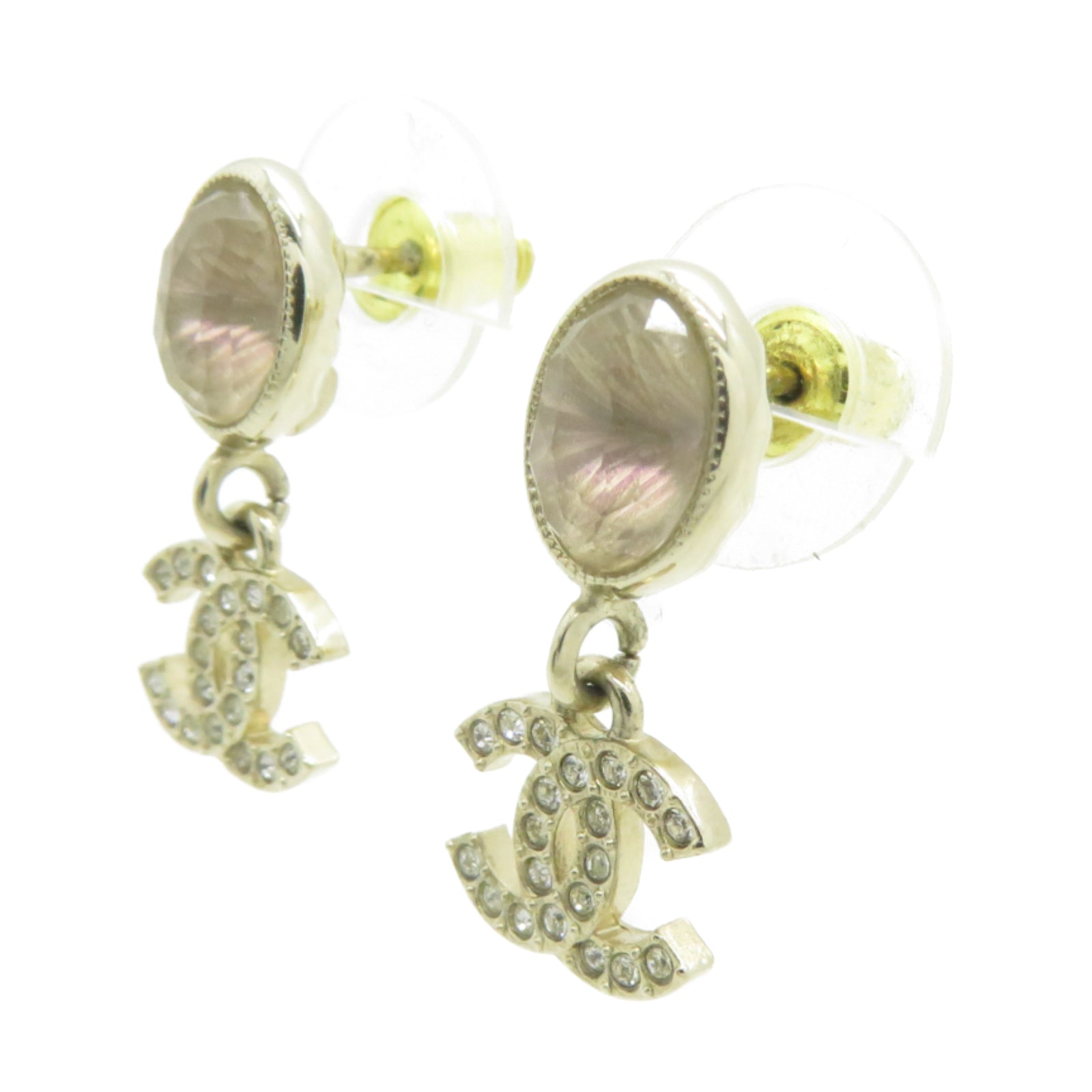 CHANEL 金屬Earrings耳環金色/粉紅色