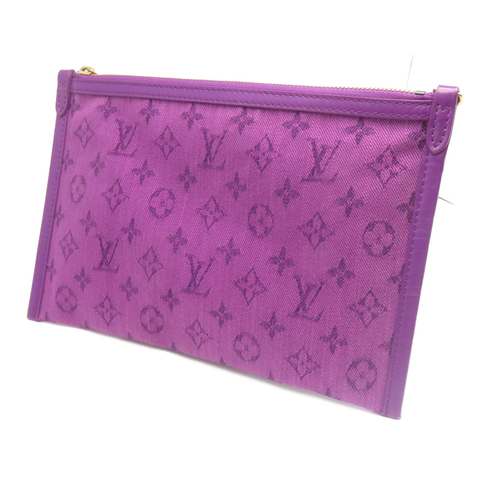 LOUIS VUITTON Monogram Denim手拿包紫色