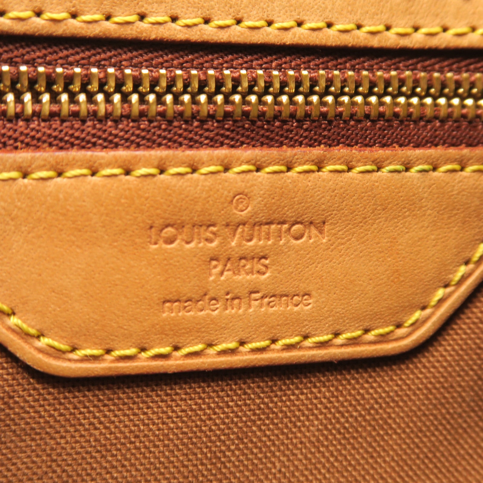 LOUIS VUITTON Monogram Batignolles Vertical Gold Buckle Handle Bag Brown