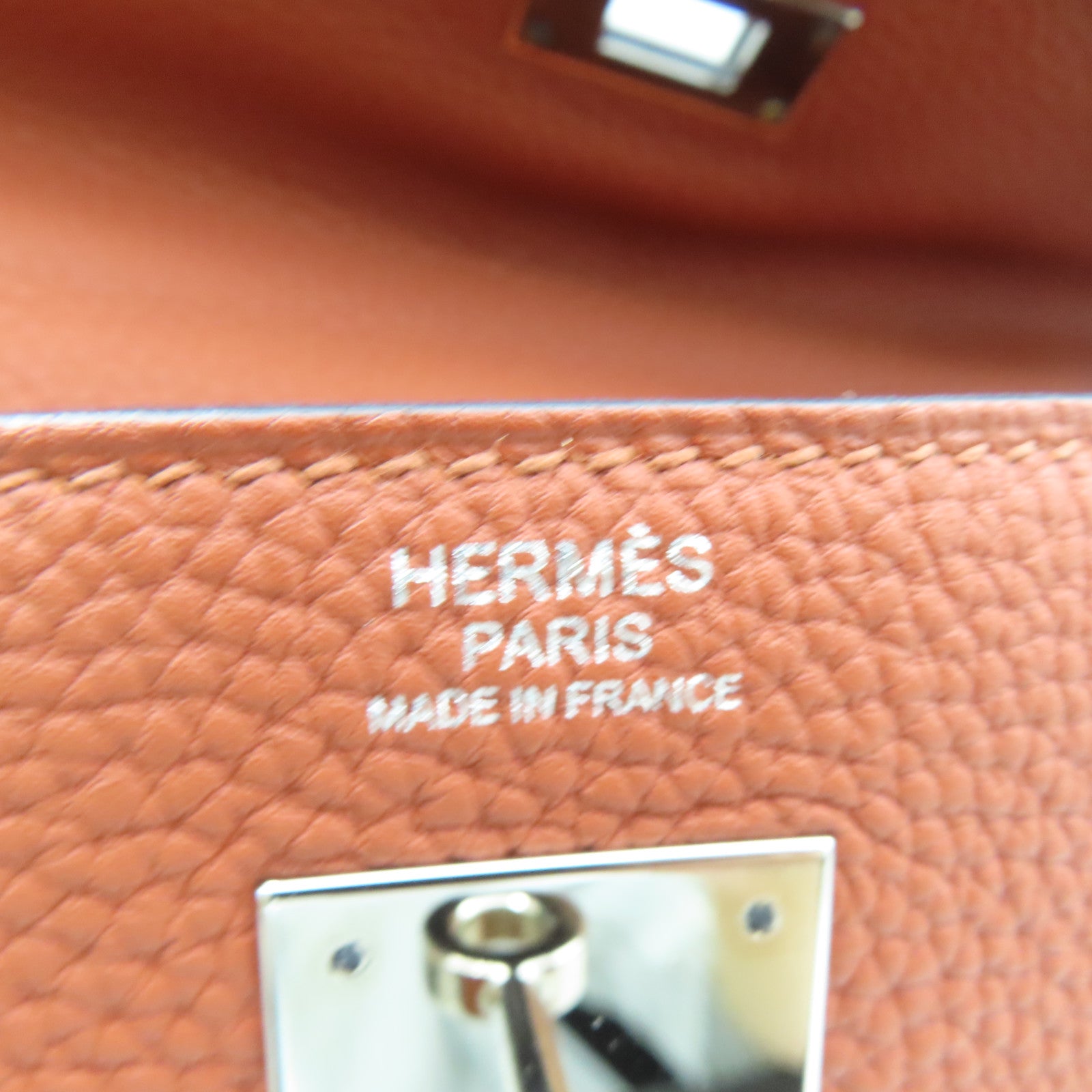 HERMES 【激減優惠】Togo皮革Kelly 32銀扣手挽袋啡色