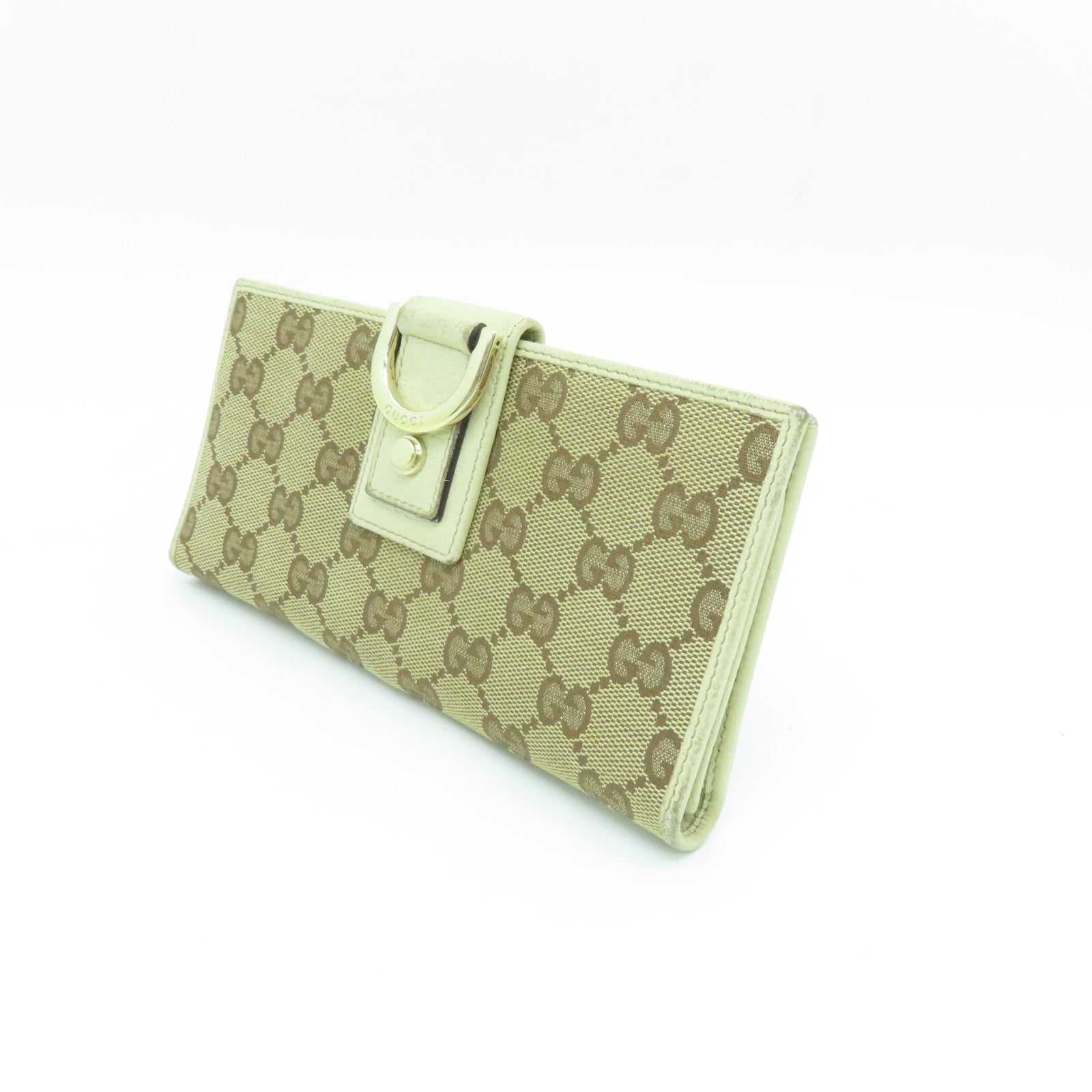 GUCCI 帆布Long Wallet金扣长钱包米色/白色