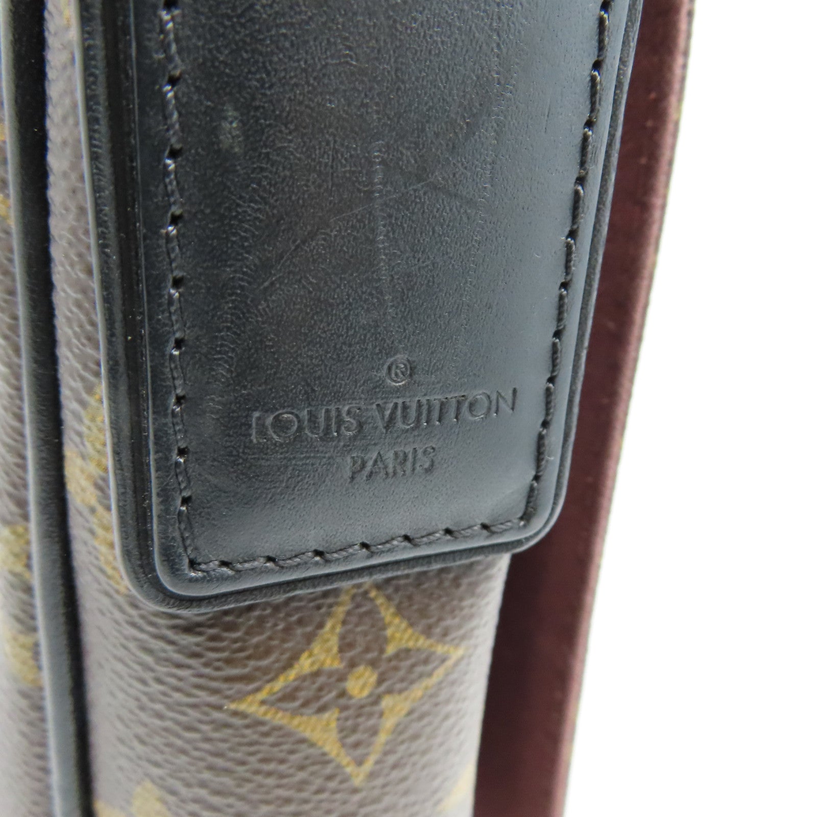 LOUIS VUITTON Monogram District PM Silver Buckle Shoulder Bag Brown/Black