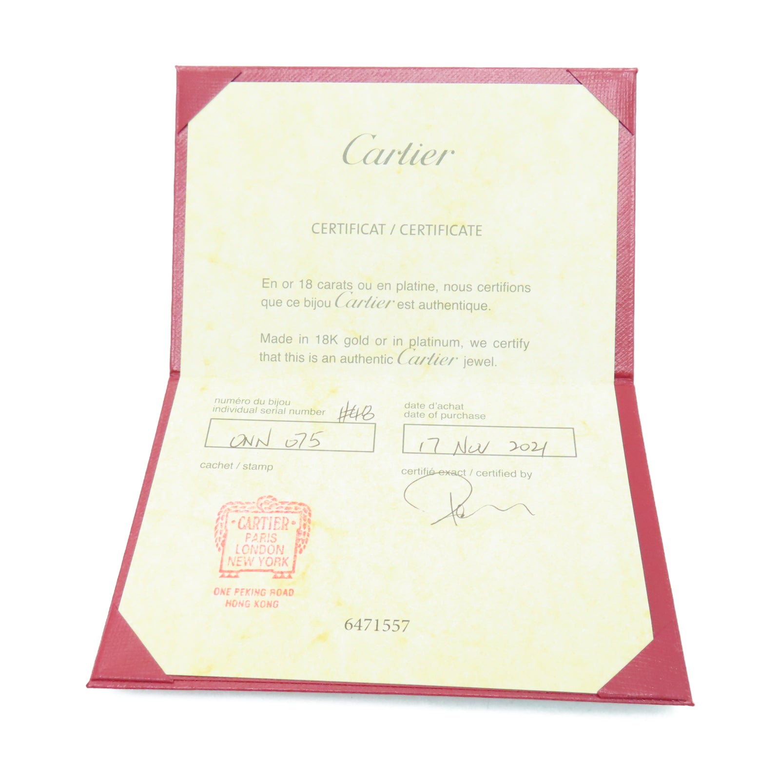 CARTIER 18K白金Love Ring戒指US#4.5