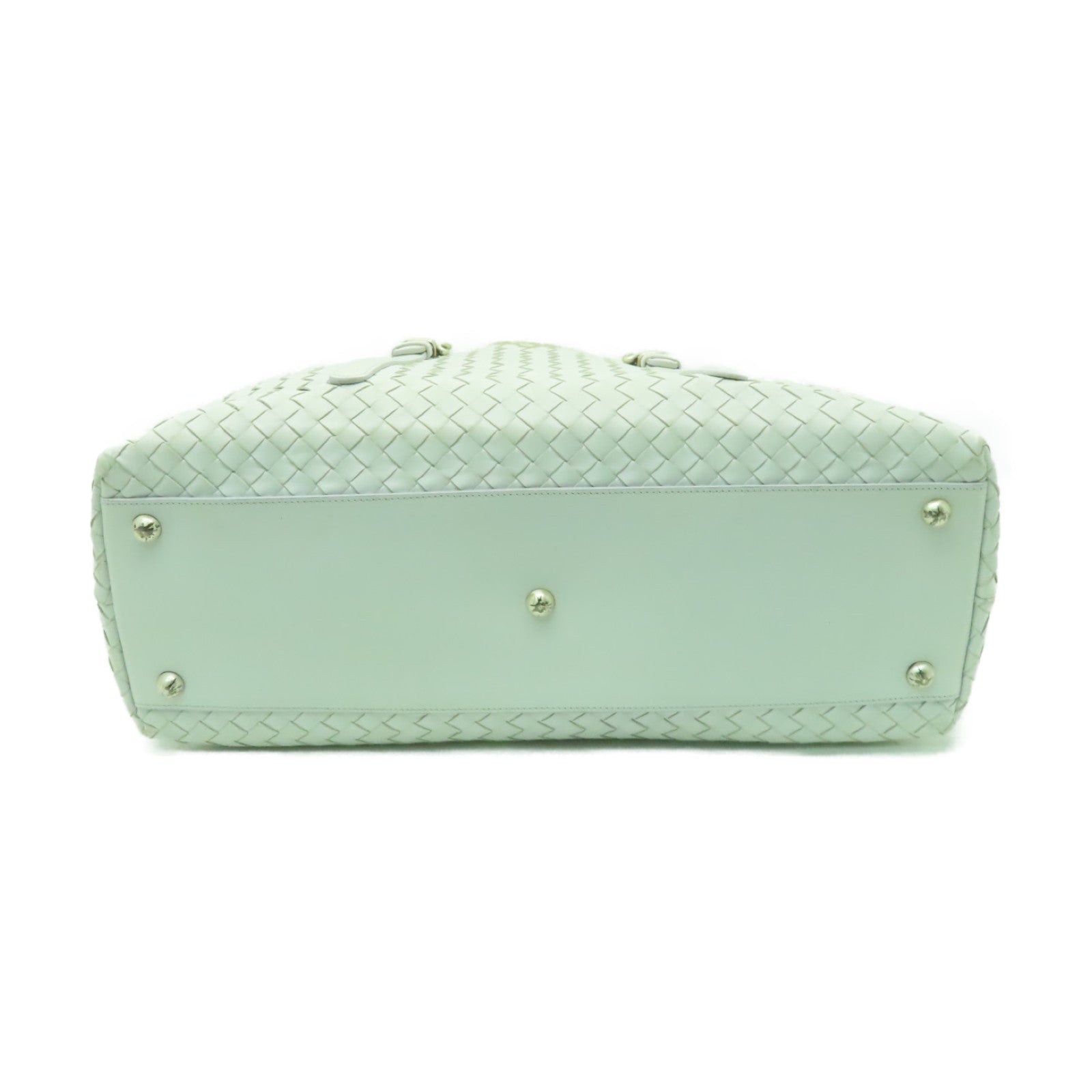 BOTTEGA VENETA 織紋皮革Shoulder Bag金扣肩背袋白色